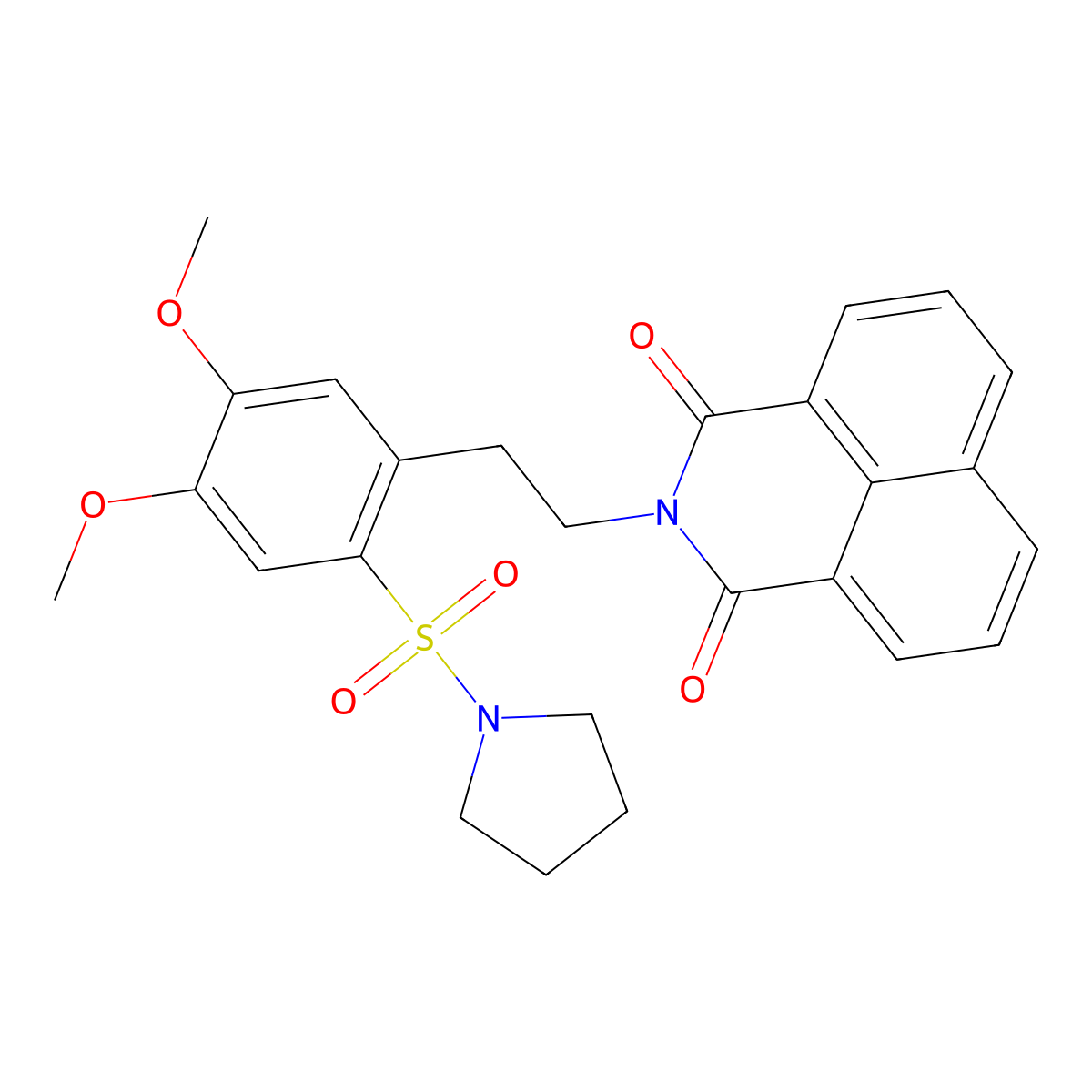 2-(4,5-dimethoxy-2-(pyrrolidin-1-ylsulfonyl)phenethyl)-1H-benzo[de]isoquinoline-1,3(2H)-dione molecular structure, CAS 433701-07-6