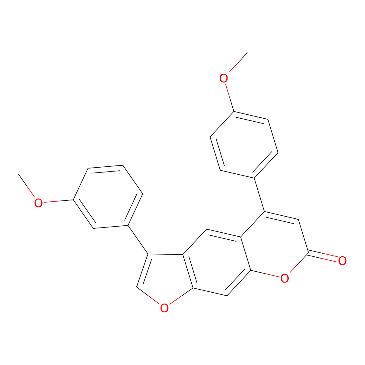 3-(3-methoxyphenyl)-5-(4-methoxyphenyl)-7H-furo[3,2-g]chromen-7-one molecular structure, CAS 433701-09-8
