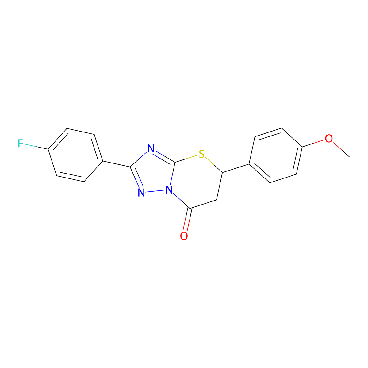 2-(4-fluorophenyl)-5-(4-methoxyphenyl)-5,6-dihydro-7H-[1,2,4]triazolo[5,1-b][1,3]thiazin-7-one molecular structure, CAS 433701-11-2