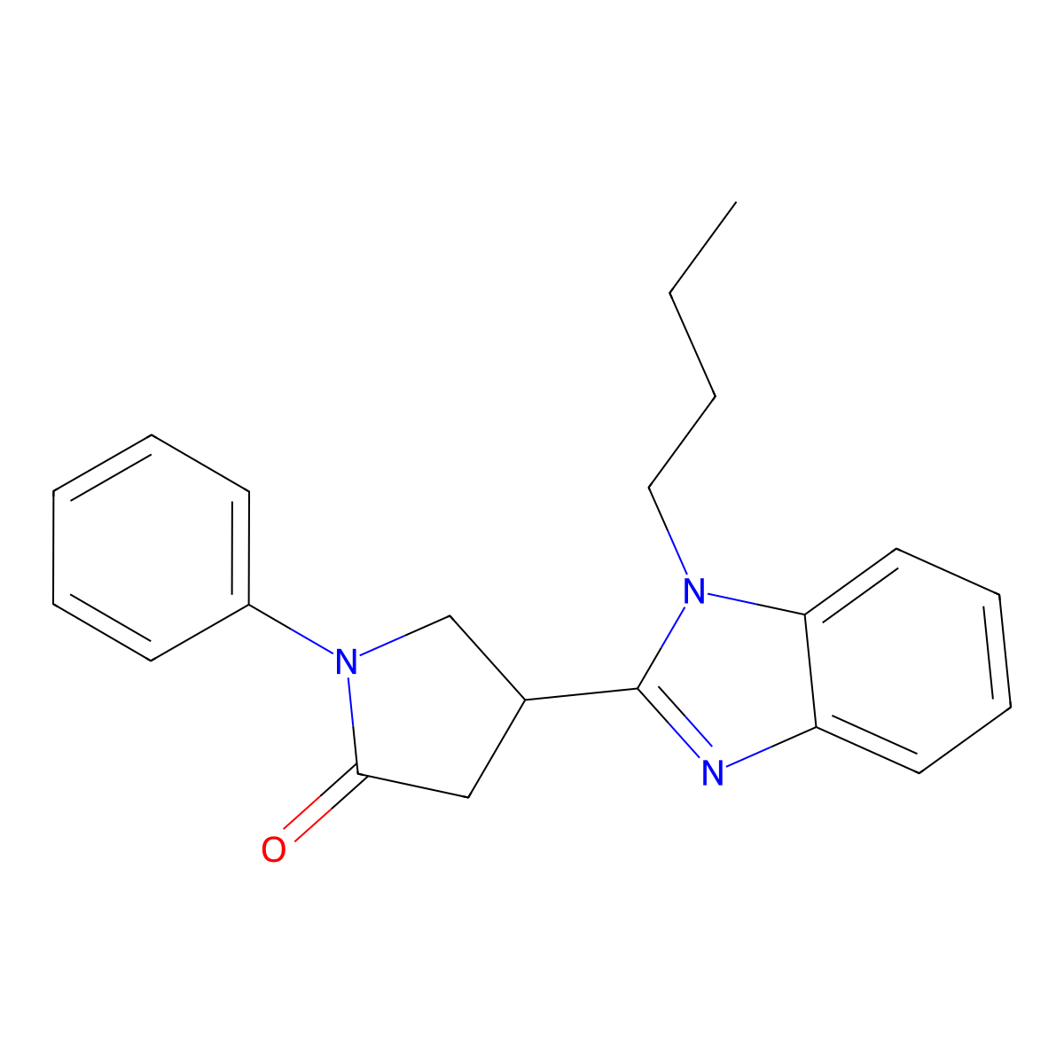 4-(1-Butylbenzimidazol-2-yl)-1-phenylpyrrolidin-2-one molecular structure, CAS 433701-12-3
