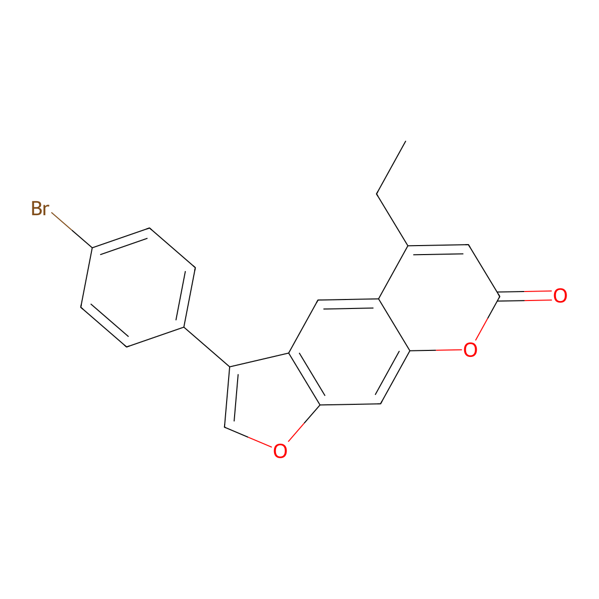 3-(4-bromophenyl)-5-ethyl-7H-furo[3,2-g]chromen-7-one molecular structure, CAS 433701-17-8
