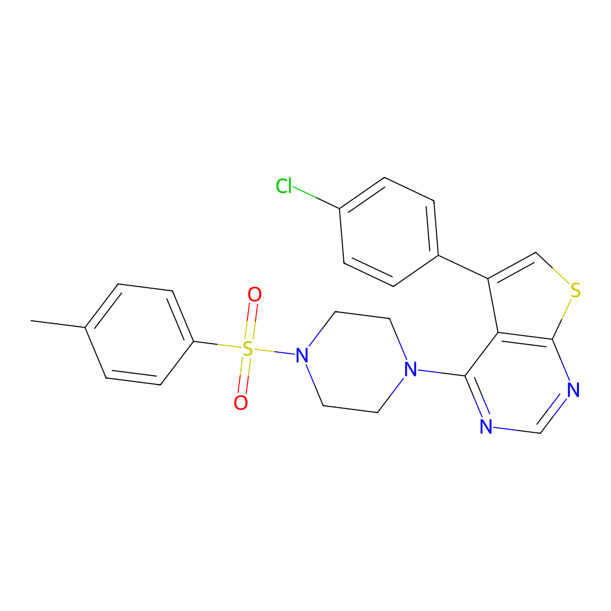 5-(4-Chlorophenyl)-4-[4-(4-methylphenyl)sulfonylpiperazin-1-yl]thieno[2,3-d]pyrimidine molecular structure, CAS 433701-21-4