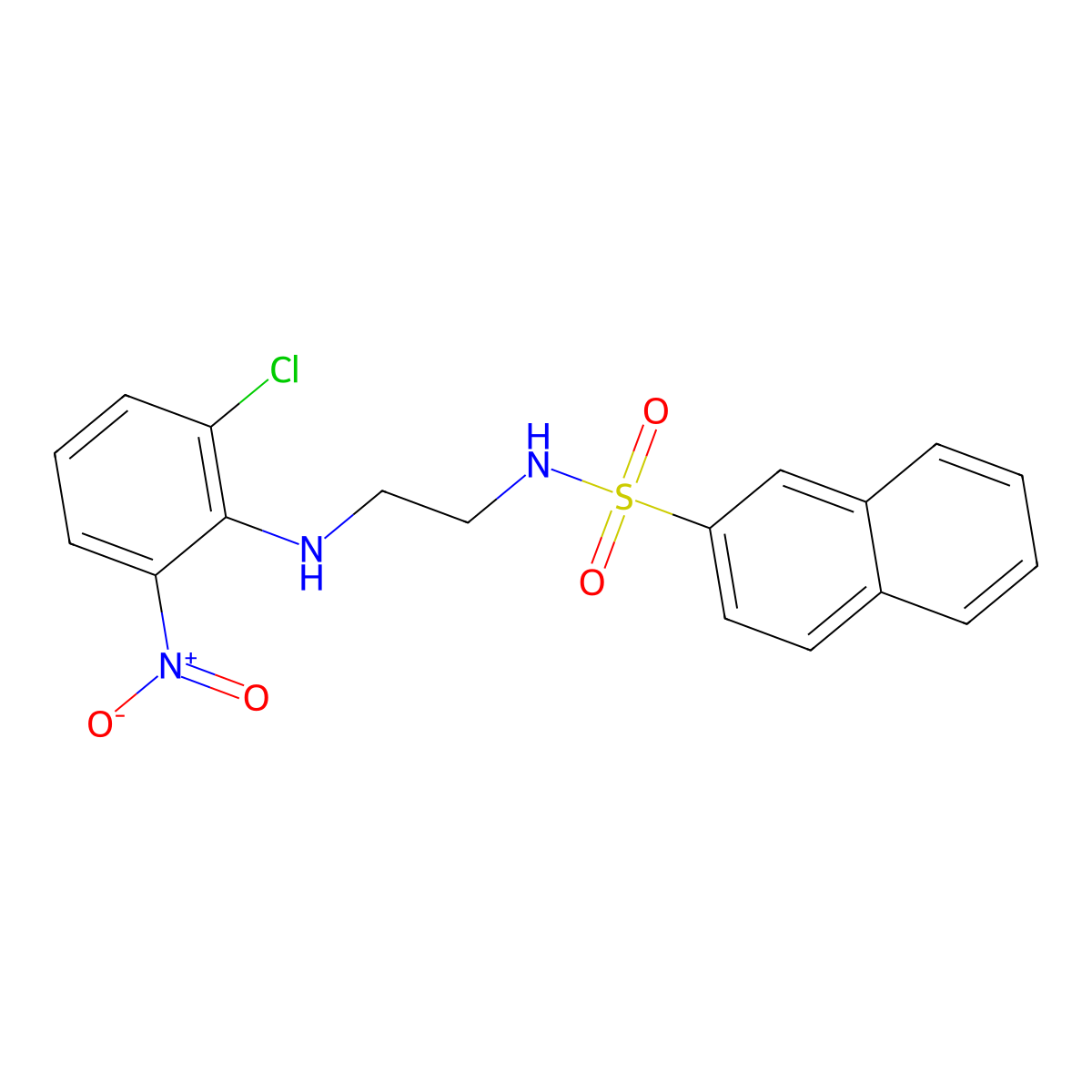 N-[2-(2-chloro-6-nitroanilino)ethyl]naphthalene-2-sulfonamide molecular structure, CAS 433701-45-2