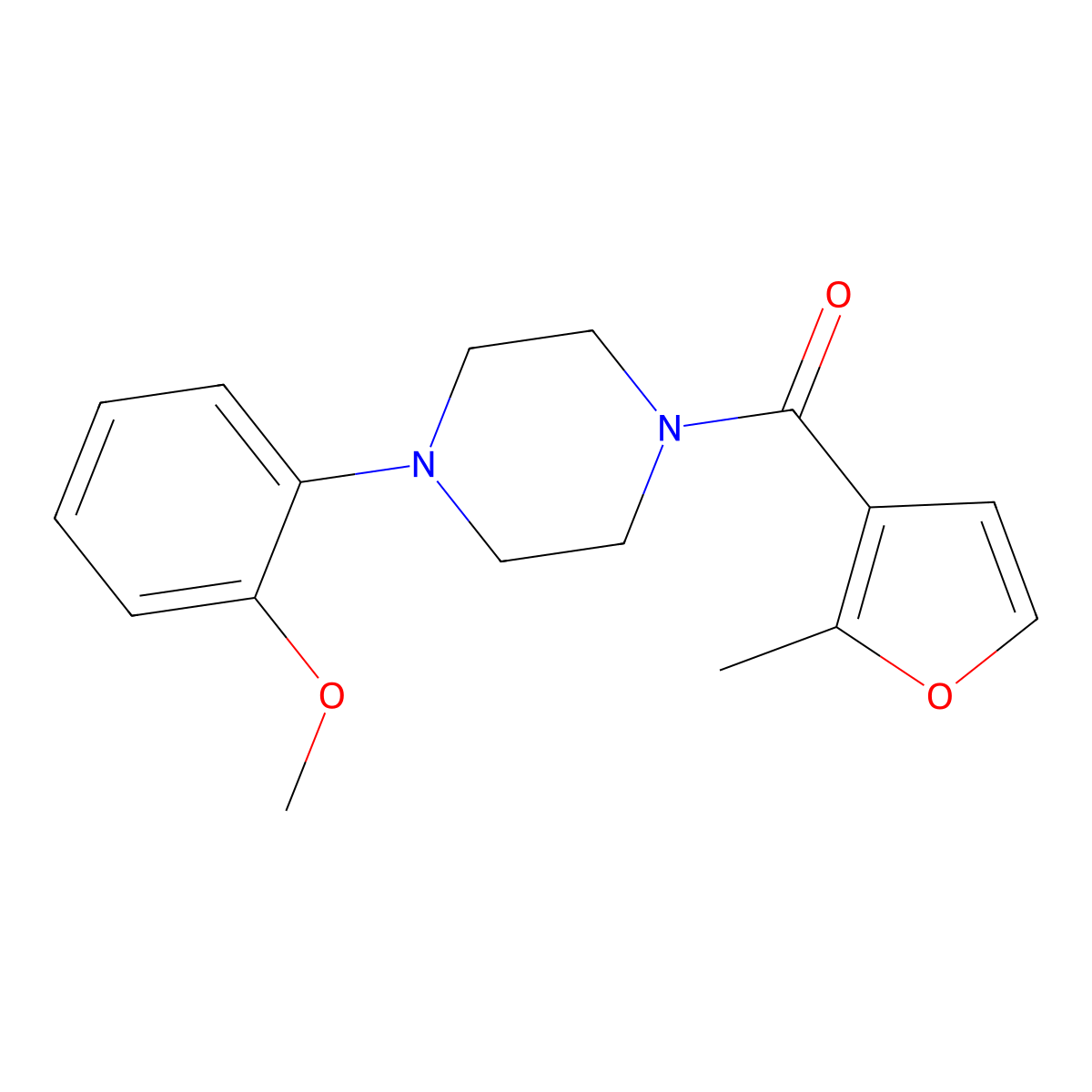 [4-(2-Methoxyphenyl)piperazin-1-yl]-(2-methylfuran-3-yl)methanone molecular structure, CAS 433701-50-9