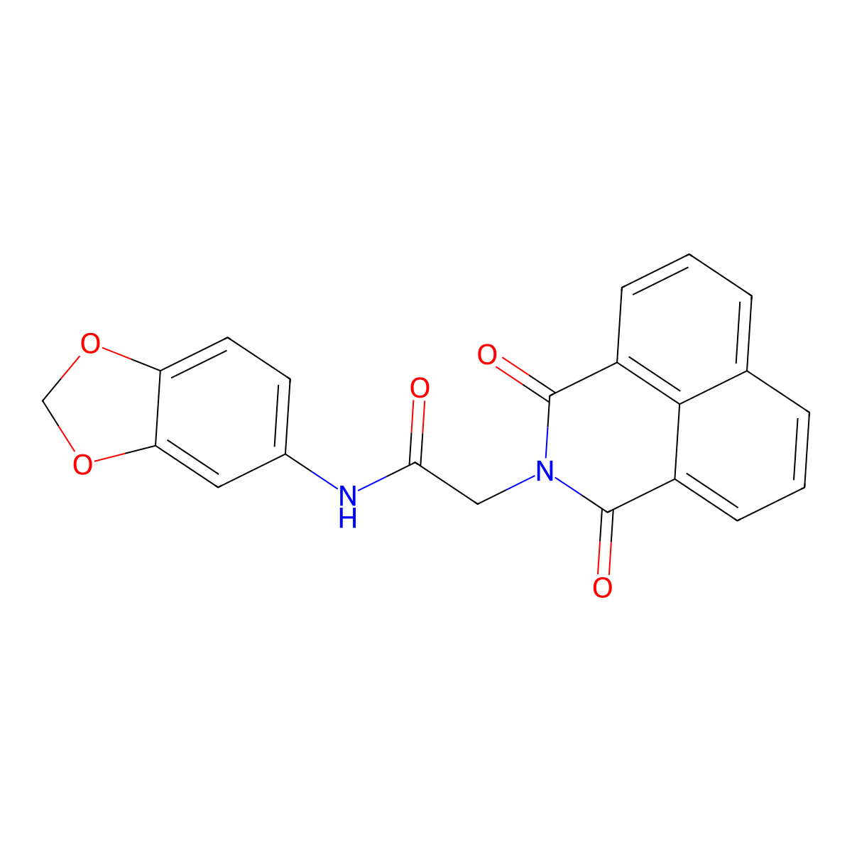 N-(1,3-benzodioxol-5-yl)-2-(1,3-dioxobenzo[de]isoquinolin-2-yl)acetamide molecular structure, CAS 433701-52-1