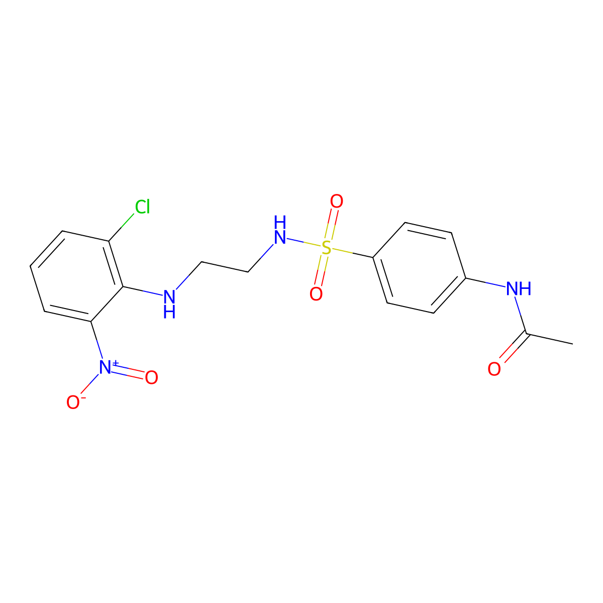 N-[4-[2-(2-chloro-6-nitroanilino)ethylsulfamoyl]phenyl]acetamide molecular structure, CAS 433701-65-6