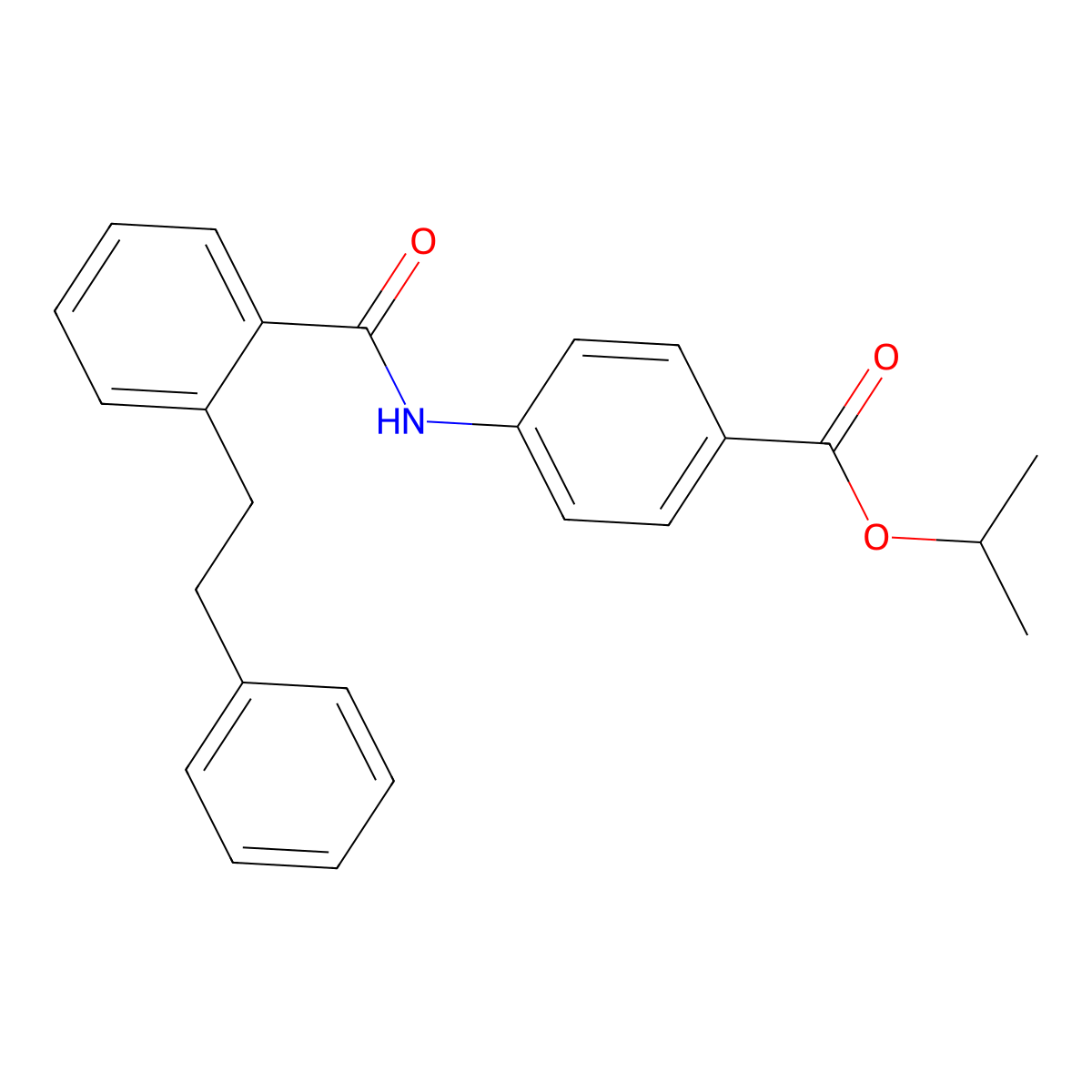 Isopropyl 4-{[2-(2-phenylethyl)benzoyl]amino}benzoate molecular structure, CAS 433701-83-8