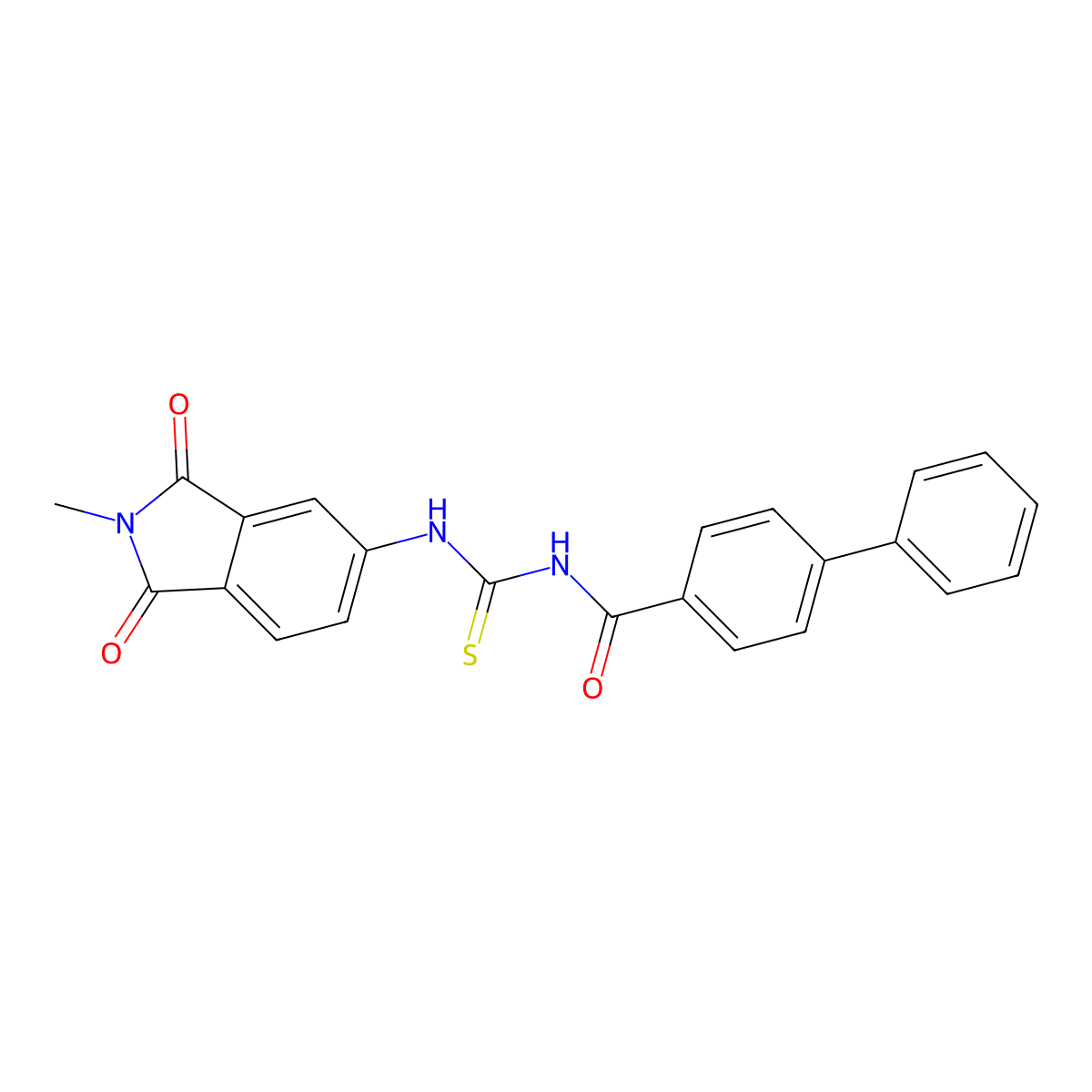 N-[(2-methyl-1,3-dioxoisoindol-5-yl)carbamothioyl]-4-phenylbenzamide molecular structure, CAS 433701-93-0