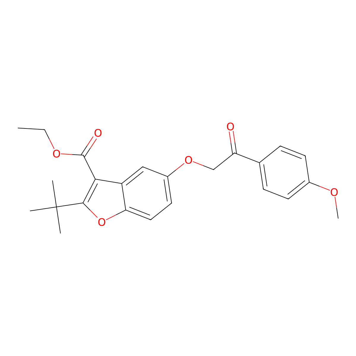 Ethyl 2-tert-butyl-5-[2-(4-methoxyphenyl)-2-oxoethoxy]-1-benzofuran-3-carboxylate molecular structure, CAS 433701-96-3