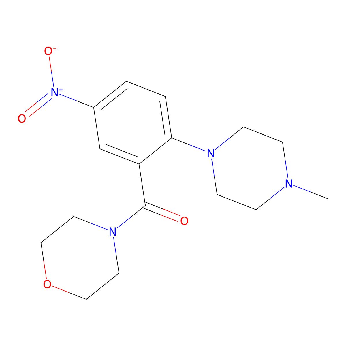 [2-(4-Methylpiperazin-1-yl)-5-nitrophenyl]-morpholin-4-ylmethanone molecular structure, CAS 433701-99-6