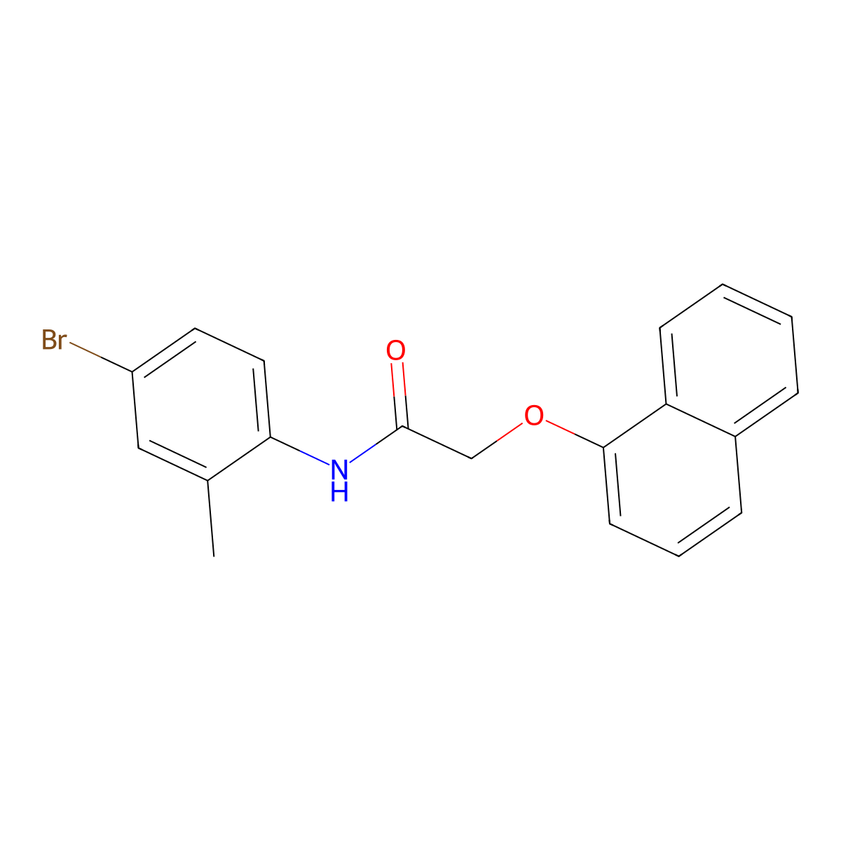 N-(4-bromo-2-methylphenyl)-2-naphthalen-1-yloxyacetamide molecular structure, CAS 433702-00-2