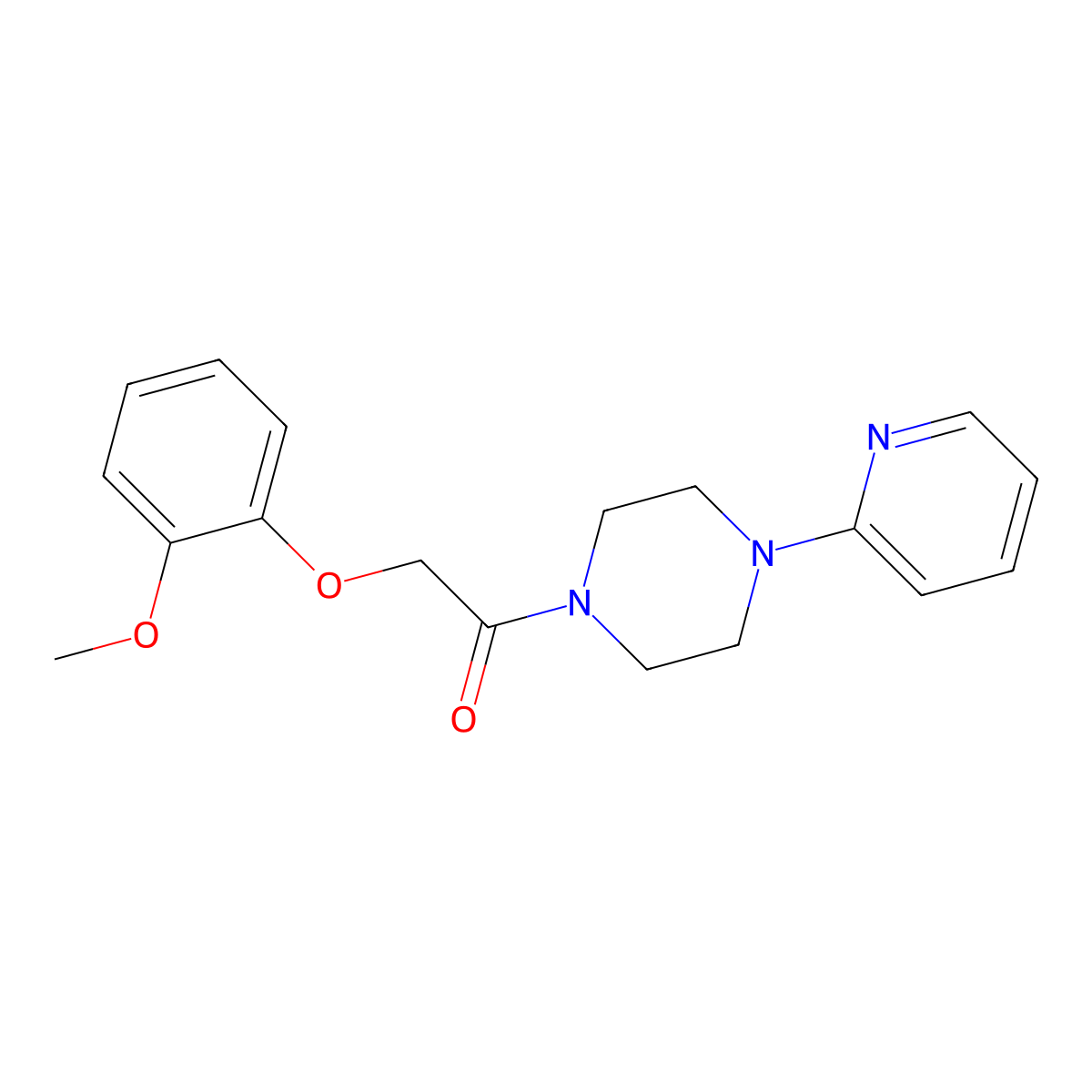 2-(2-Methoxyphenoxy)-1-(4-pyridin-2-ylpiperazin-1-yl)ethanone molecular structure, CAS 433702-05-7
