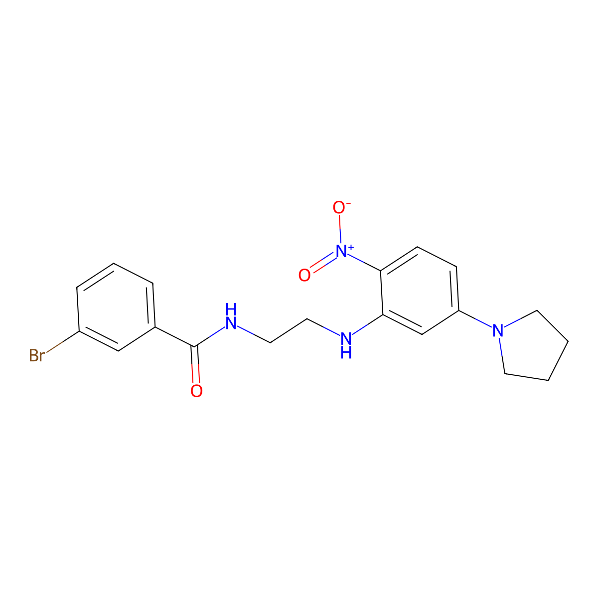 3-bromo-N-[2-(2-nitro-5-pyrrolidin-1-ylanilino)ethyl]benzamide molecular structure, CAS 433702-11-5
