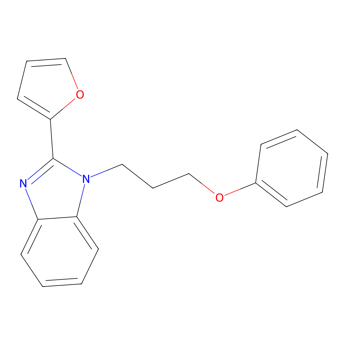 2-(2-furyl)-1-(3-phenoxypropyl)-1H-benzimidazole molecular structure, CAS 433702-12-6