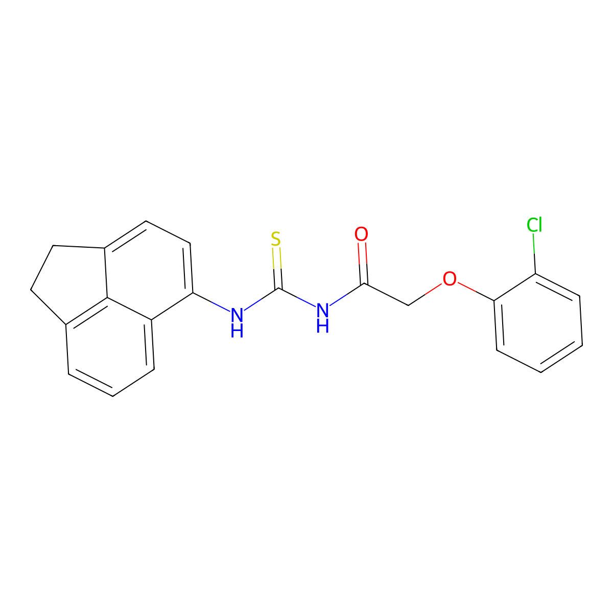 2-(2-chlorophenoxy)-N-(1,2-dihydroacenaphthylen-5-ylcarbamothioyl)acetamide molecular structure, CAS 433702-22-8