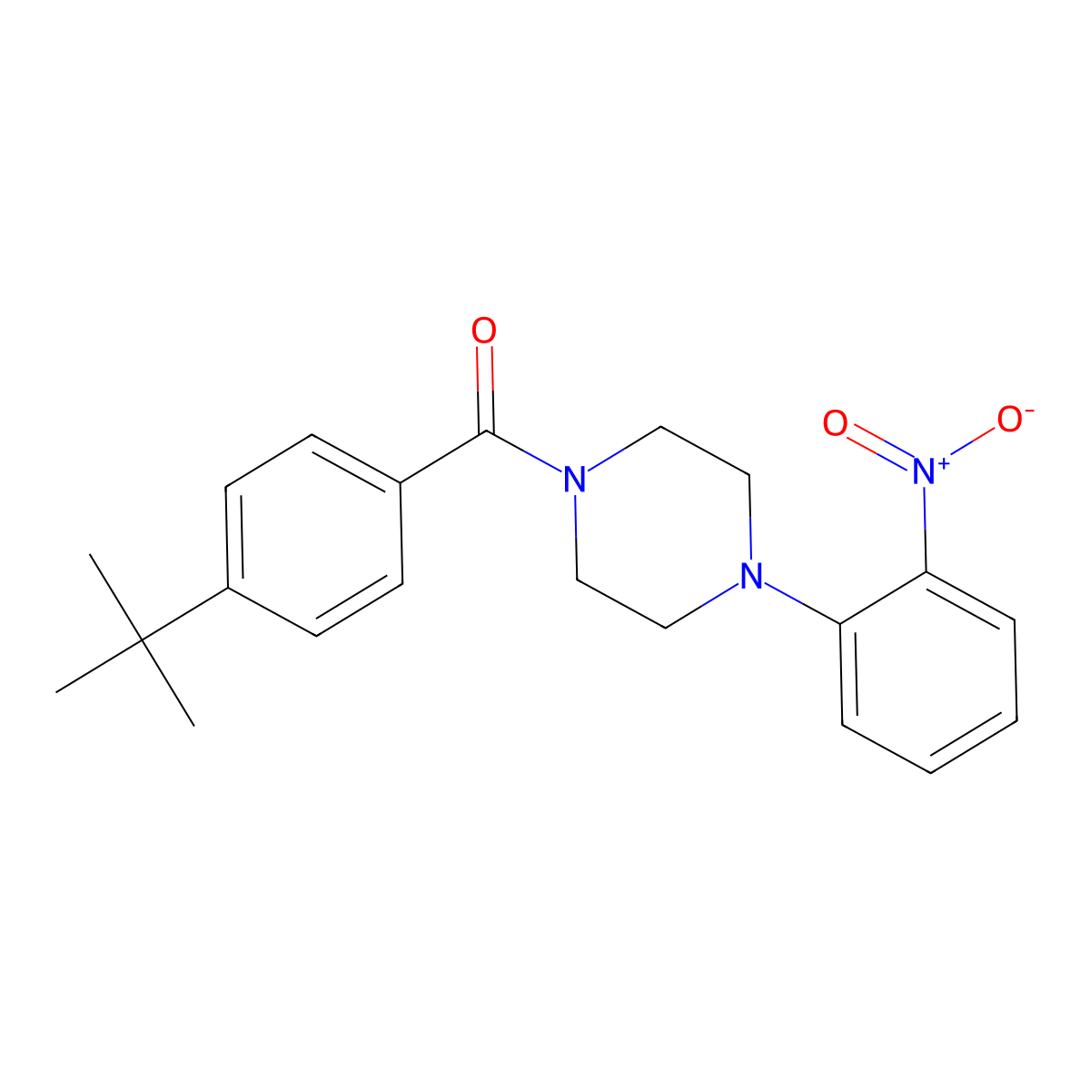(4-Tert-butylphenyl)-[4-(2-nitrophenyl)piperazin-1-yl]methanone molecular structure, CAS 433702-51-3