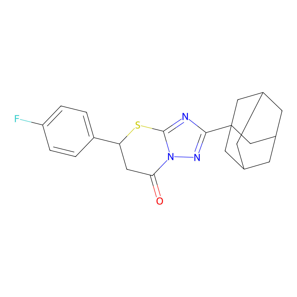 2-(1-adamantyl)-5-(4-fluorophenyl)-5,6-dihydro-7H-[1,2,4]triazolo[5,1-b][1,3]thiazin-7-one molecular structure, CAS 433702-85-3