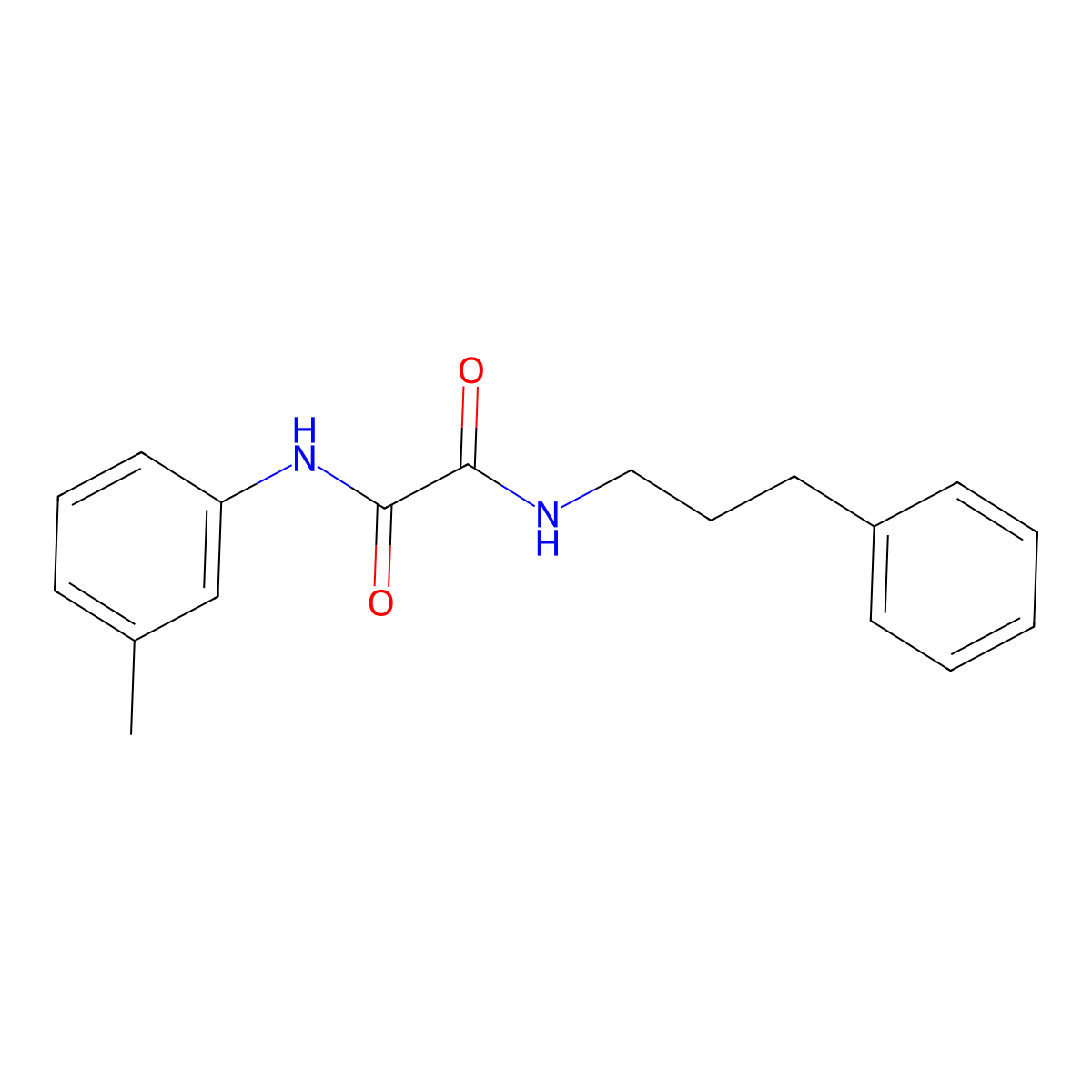 N'-(3-methylphenyl)-N-(3-phenylpropyl)oxamide molecular structure, CAS 433702-91-1