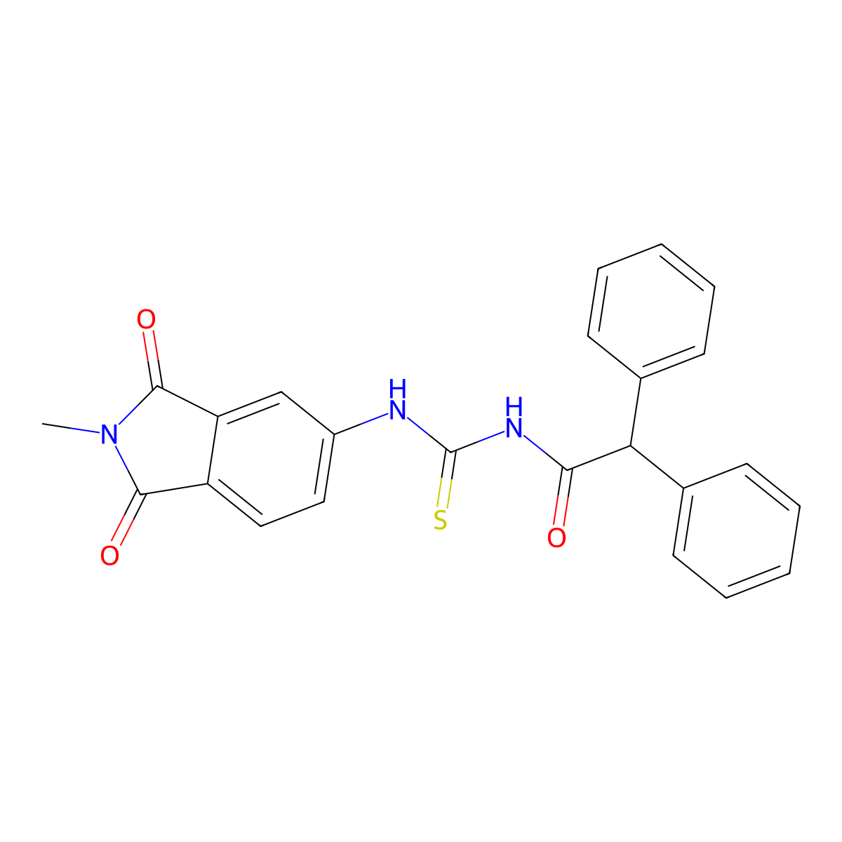 N-[(2-methyl-1,3-dioxoisoindol-5-yl)carbamothioyl]-2,2-diphenylacetamide molecular structure, CAS 433702-99-9
