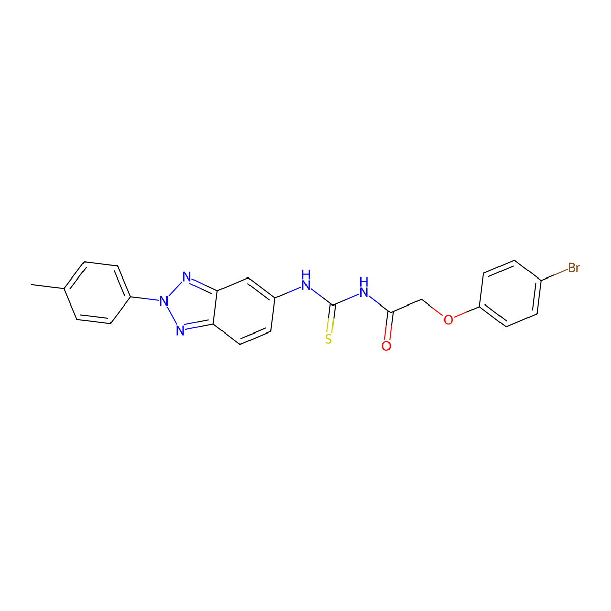 2-(4-bromophenoxy)-N-[[2-(4-methylphenyl)benzotriazol-5-yl]carbamothioyl]acetamide molecular structure, CAS 433703-06-1