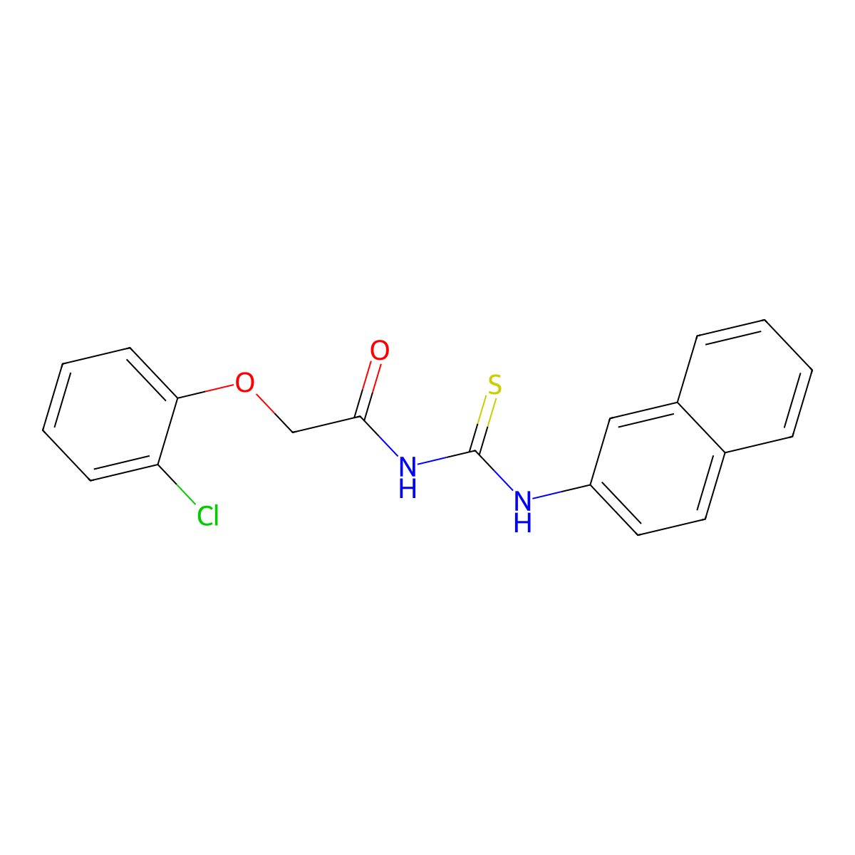 2-(2-chlorophenoxy)-N-(naphthalen-2-ylcarbamothioyl)acetamide molecular structure, CAS 433703-10-7