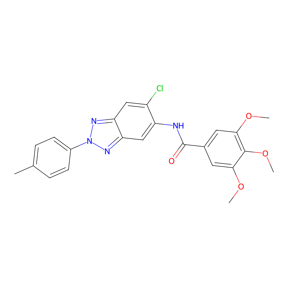 N-[6-chloro-2-(4-methylphenyl)benzotriazol-5-yl]-3,4,5-trimethoxybenzamide molecular structure, CAS 433703-16-3
