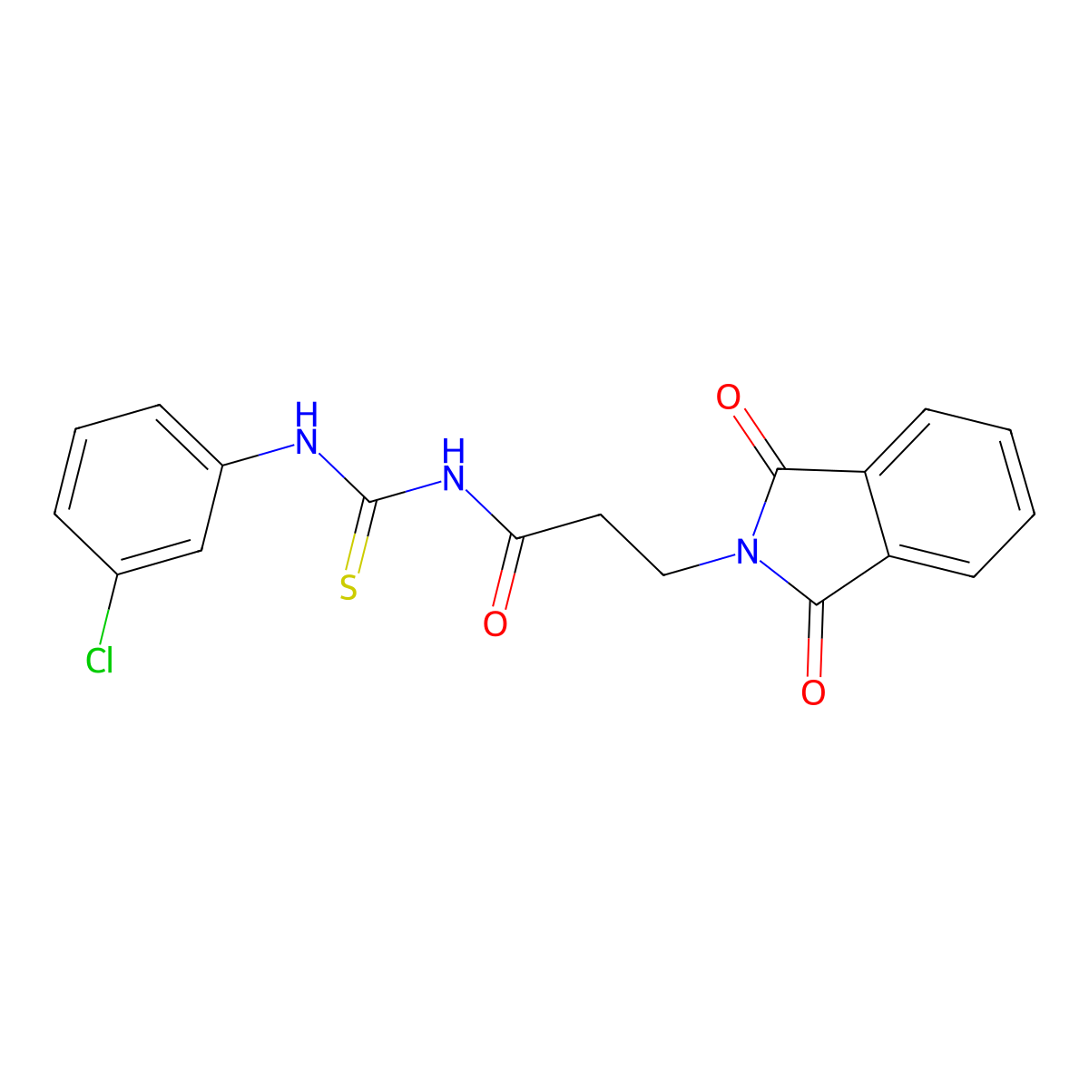 N-[(3-chlorophenyl)carbamothioyl]-3-(1,3-dioxoisoindol-2-yl)propanamide molecular structure, CAS 433703-34-5