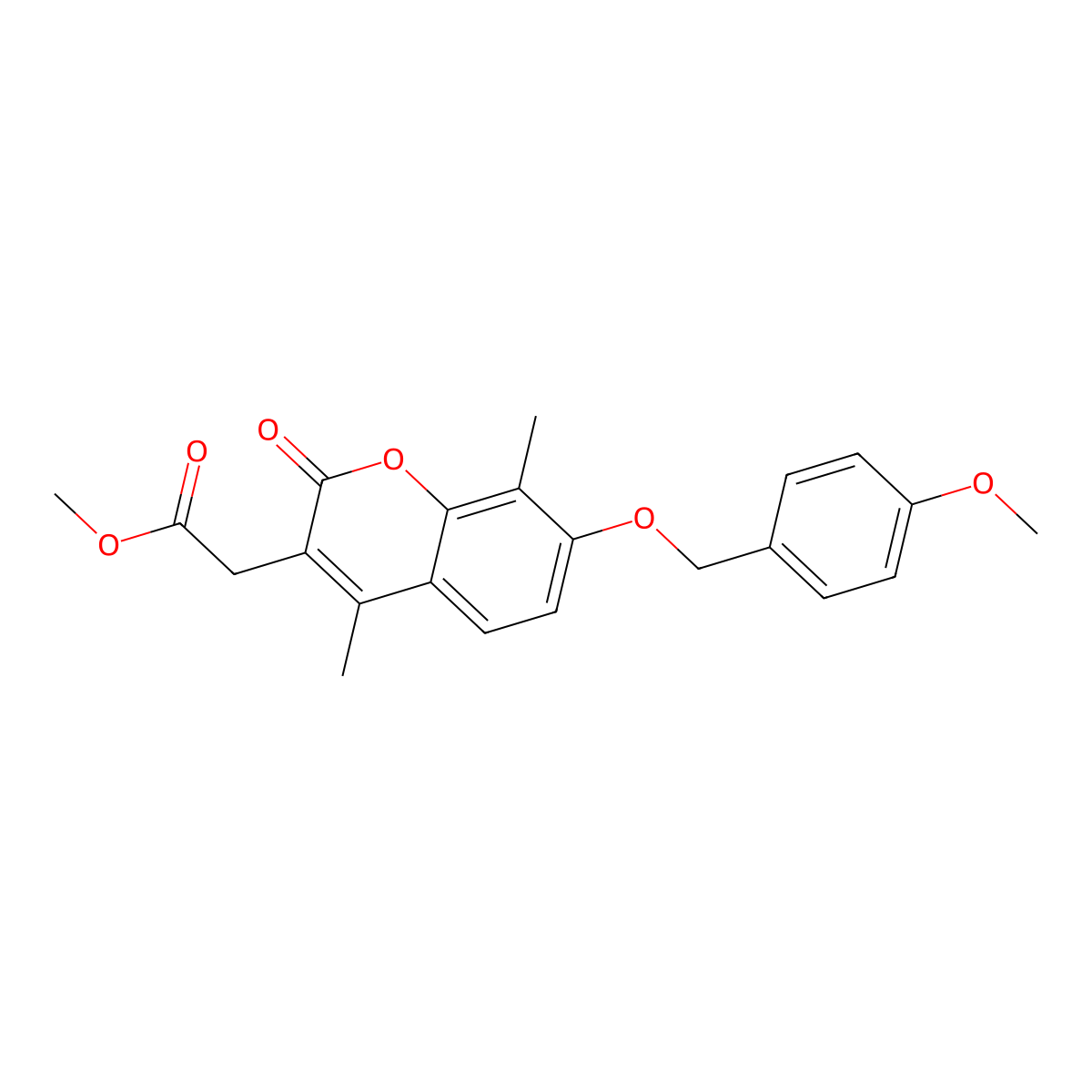 methyl {7-[(4-methoxybenzyl)oxy]-4,8-dimethyl-2-oxo-2H-chromen-3-yl}acetate molecular structure, CAS 433703-35-6