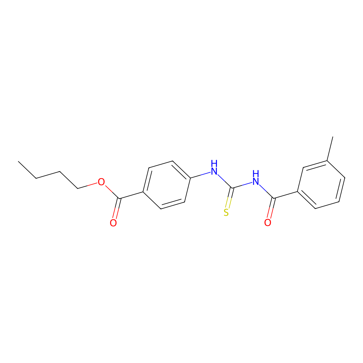 Butyl 4-[(3-methylbenzoyl)carbamothioylamino]benzoate molecular structure, CAS 433703-37-8
