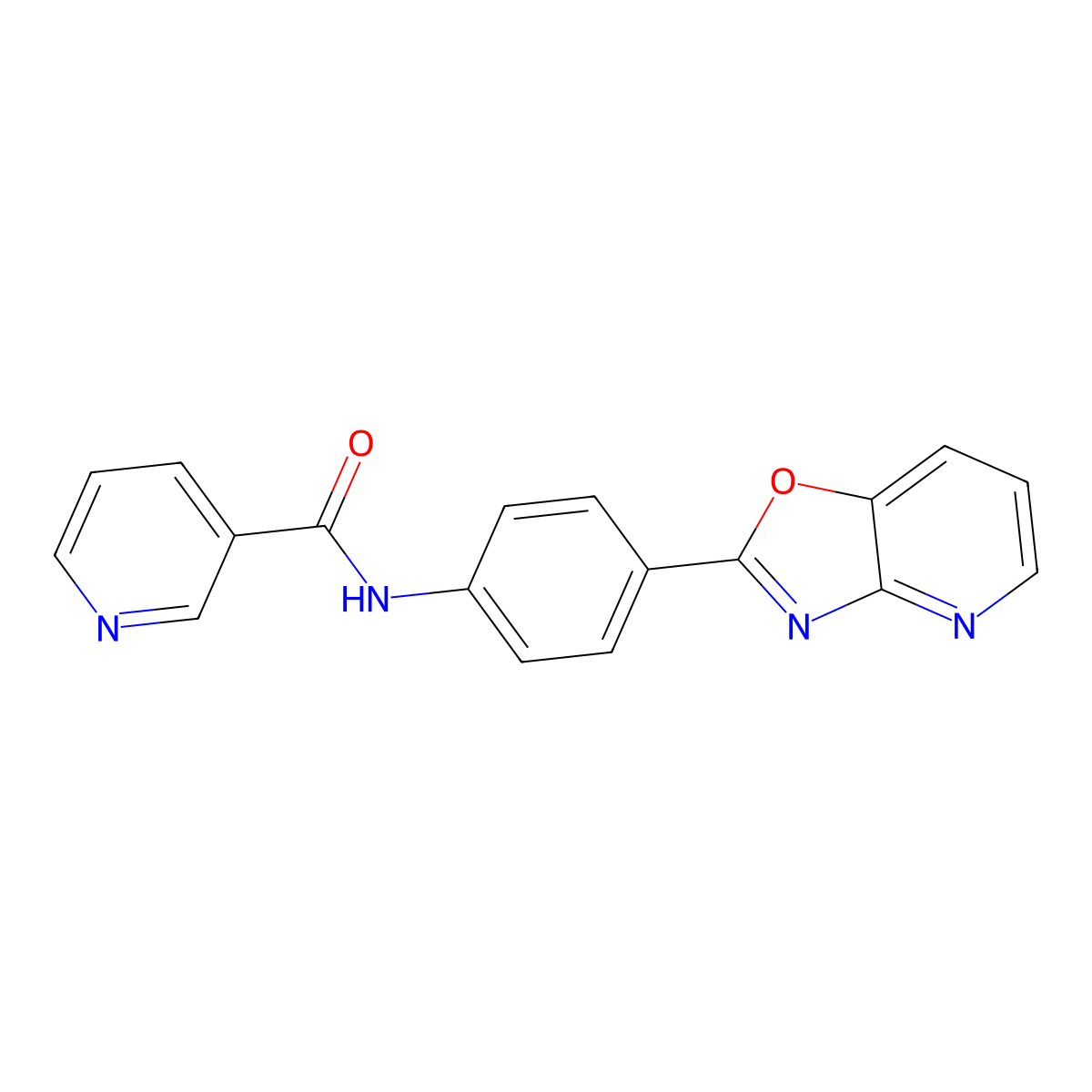 N-[4-([1,3]oxazolo[4,5-b]pyridin-2-yl)phenyl]pyridine-3-carboxamide molecular structure, CAS 433703-38-9