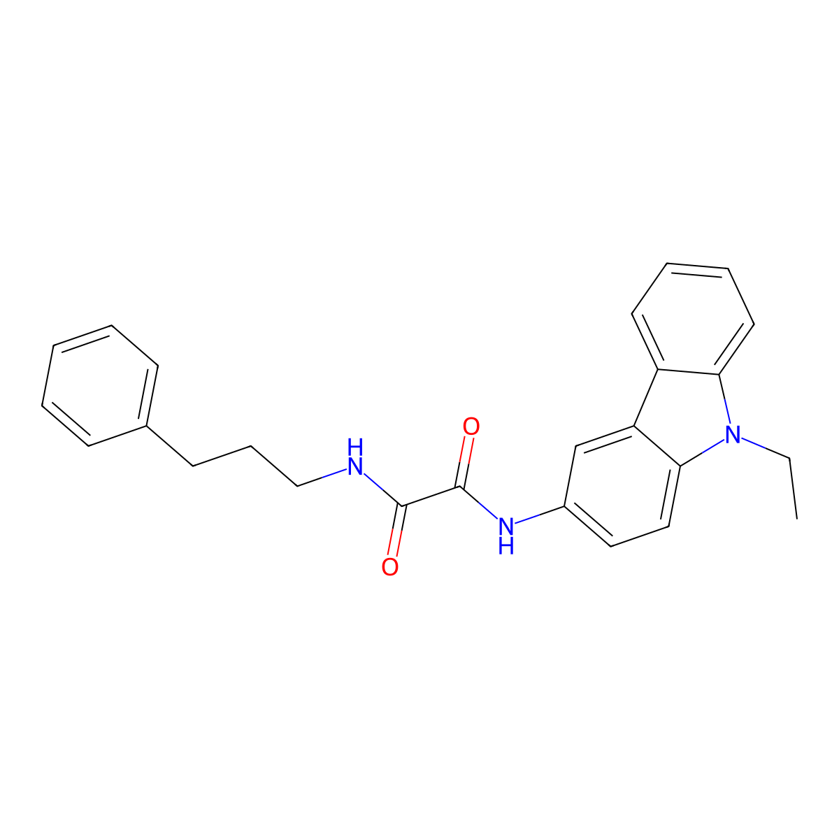 N'-(9-ethylcarbazol-3-yl)-N-(3-phenylpropyl)oxamide molecular structure, CAS 433703-48-1