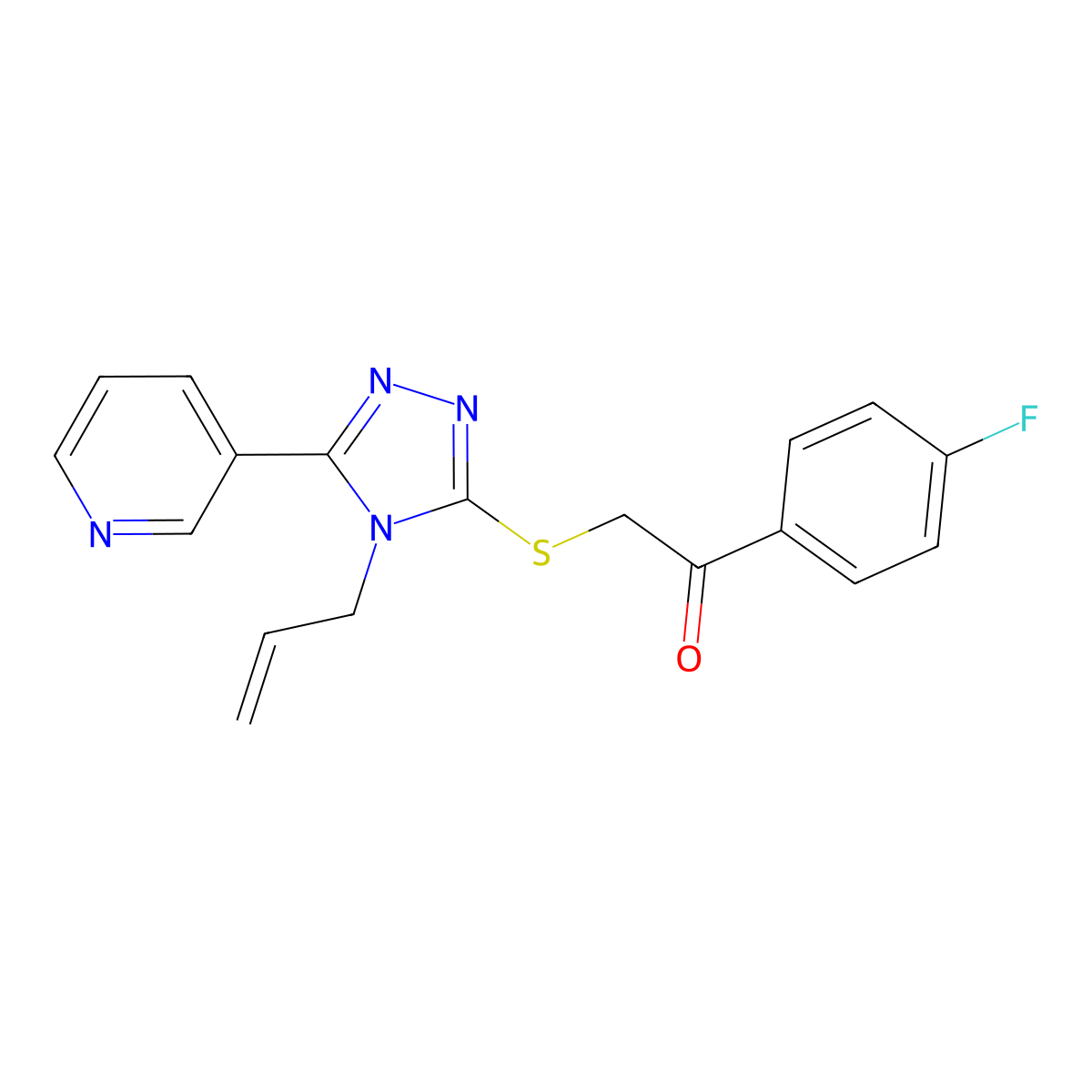 1-(4-fluorophenyl)-2-{[4-(prop-2-en-1-yl)-5-(pyridin-3-yl)-4H-1,2,4-triazol-3-yl]sulfanyl}ethanone molecular structure, CAS 433703-68-5