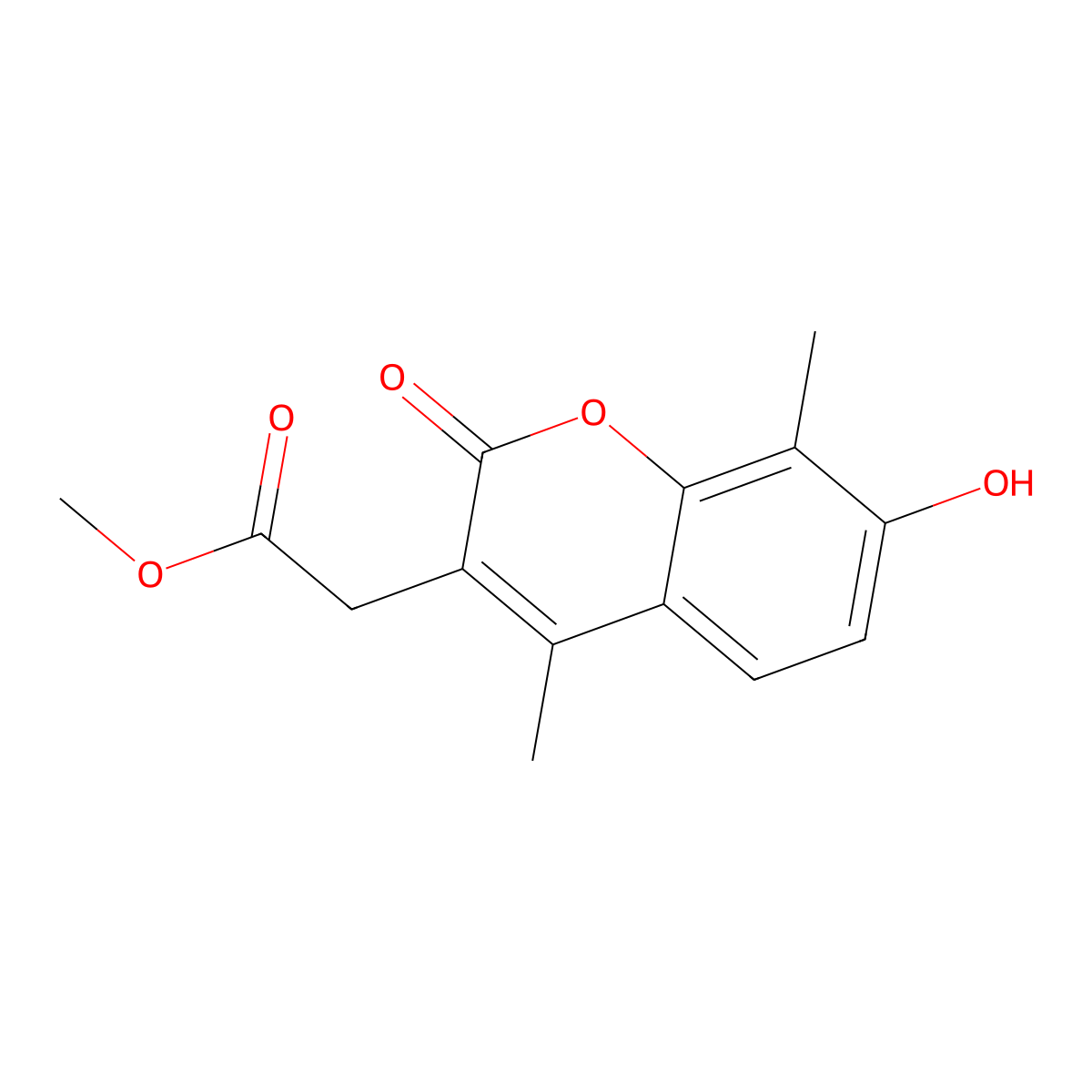 Methyl 2-(7-hydroxy-4,8-dimethyl-2-oxo-2H-chromen-3-yl)acetate molecular structure, CAS 433703-81-2