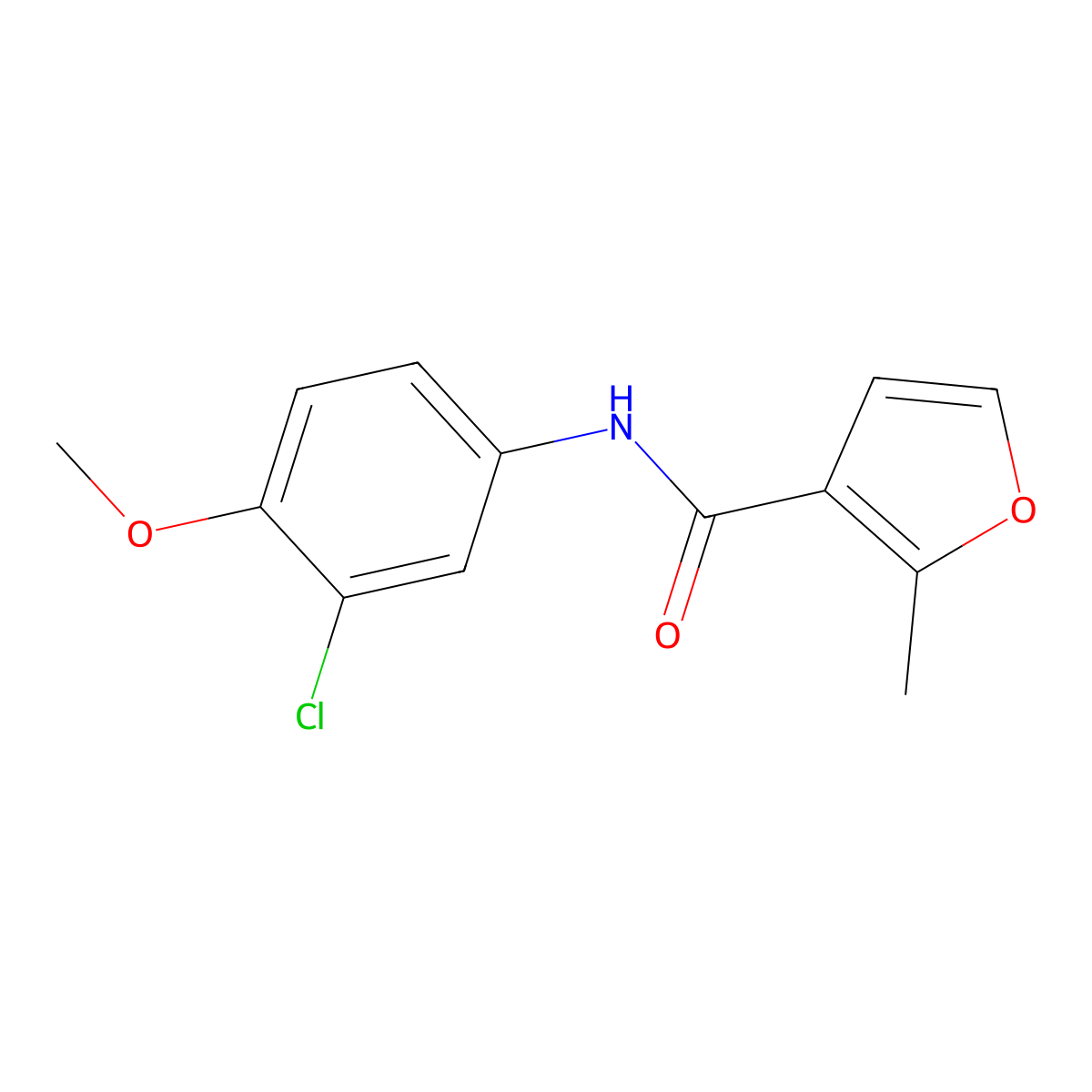 N-(3-chloro-4-methoxyphenyl)-2-methylfuran-3-carboxamide molecular structure, CAS 433704-03-1
