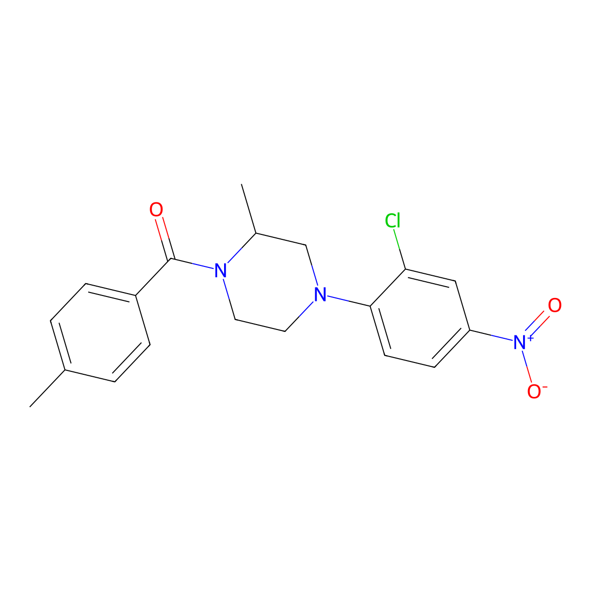 [4-(2-Chloro-4-nitrophenyl)-2-methylpiperazin-1-yl](4-methylphenyl)methanone molecular structure, CAS 433704-30-4