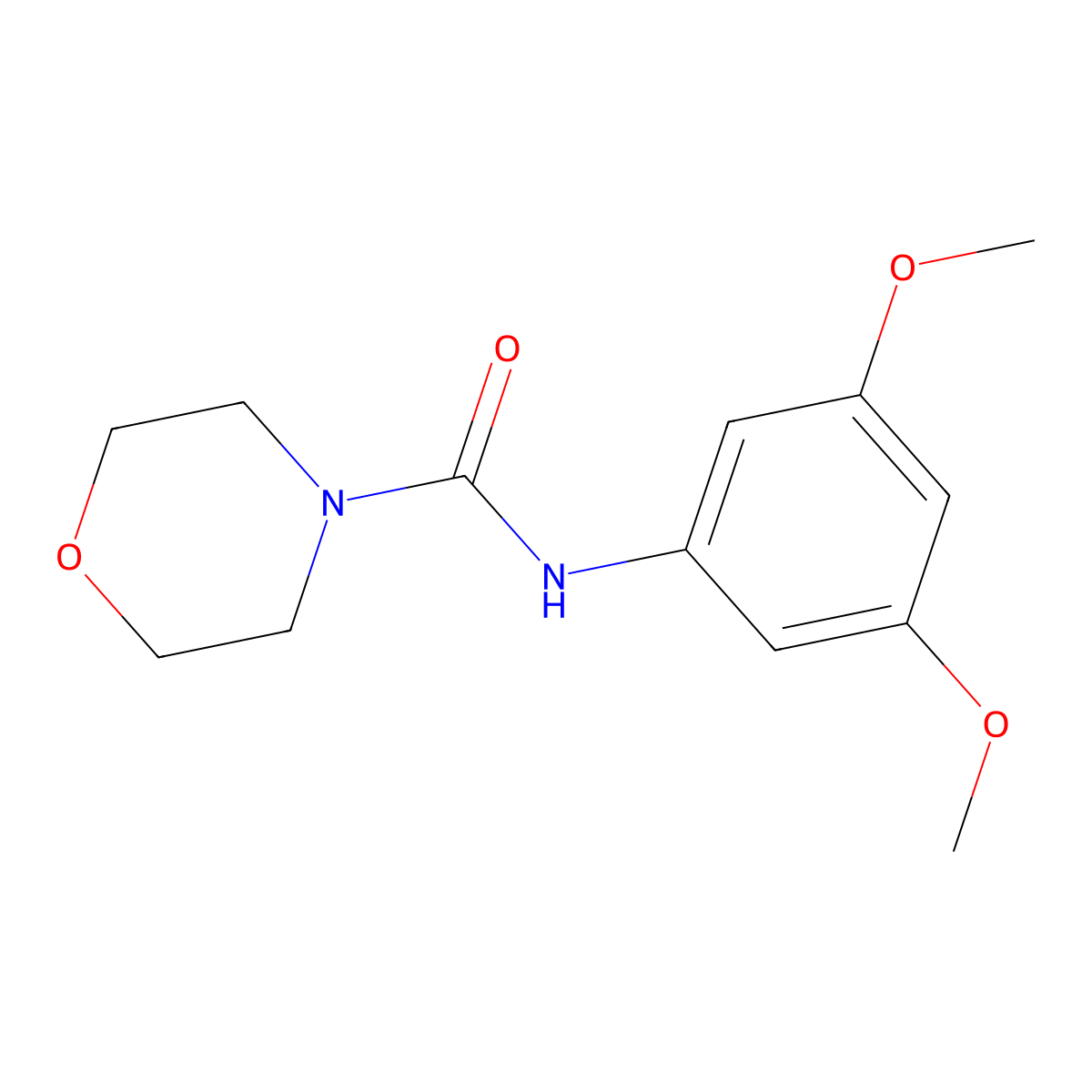N-(3,5-dimethoxyphenyl)morpholine-4-carboxamide molecular structure, CAS 433704-55-3