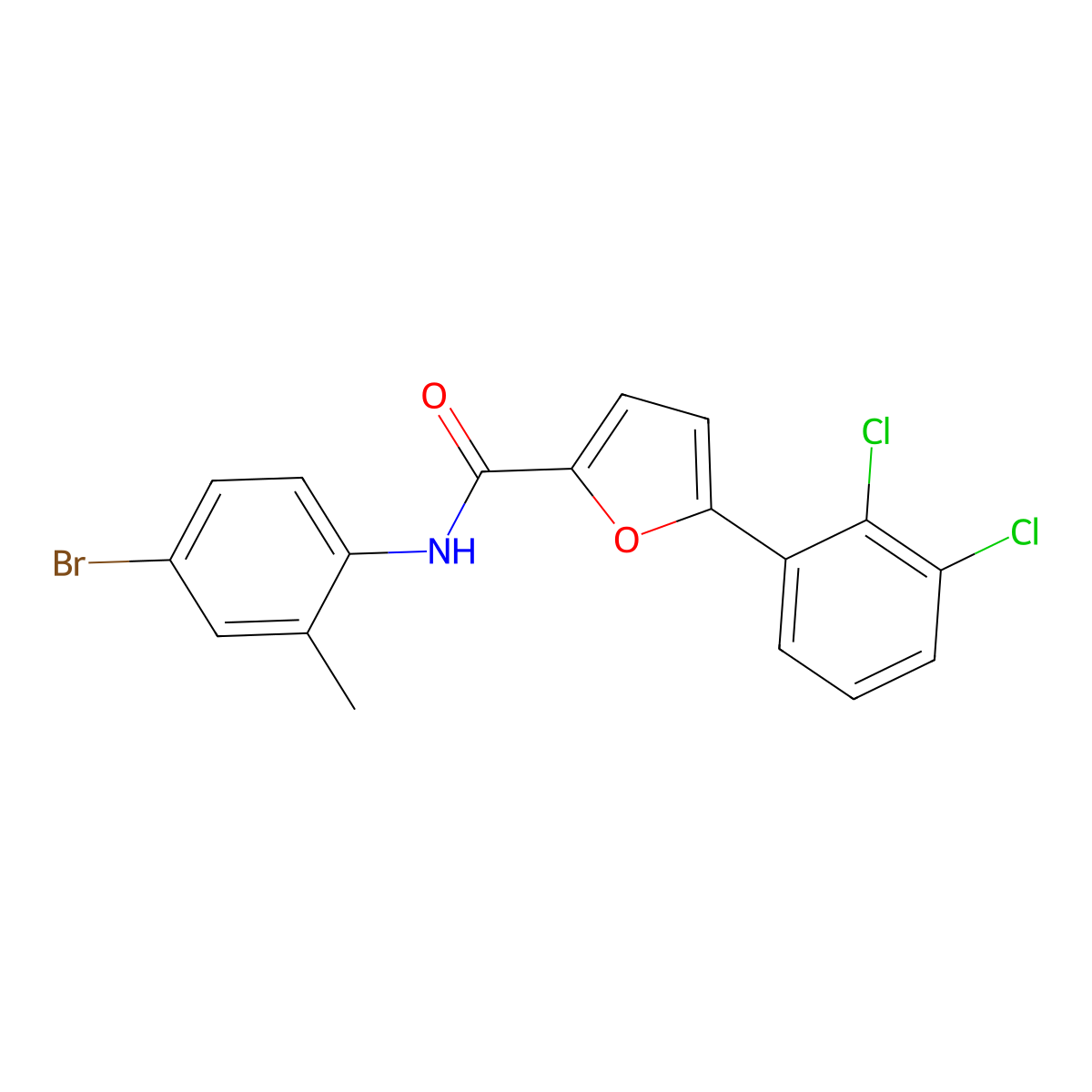 N-(4-bromo-2-methylphenyl)-5-(2,3-dichlorophenyl)furan-2-carboxamide molecular structure, CAS 433704-61-1