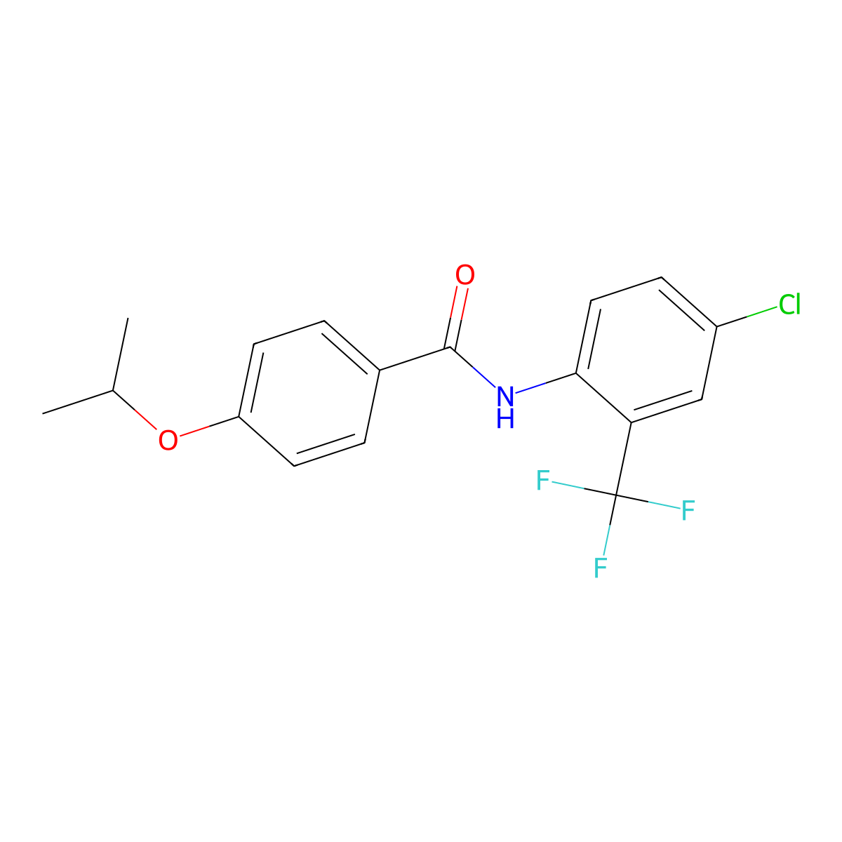 N-[4-chloro-2-(trifluoromethyl)phenyl]-4-propan-2-yloxybenzamide molecular structure, CAS 433704-64-4