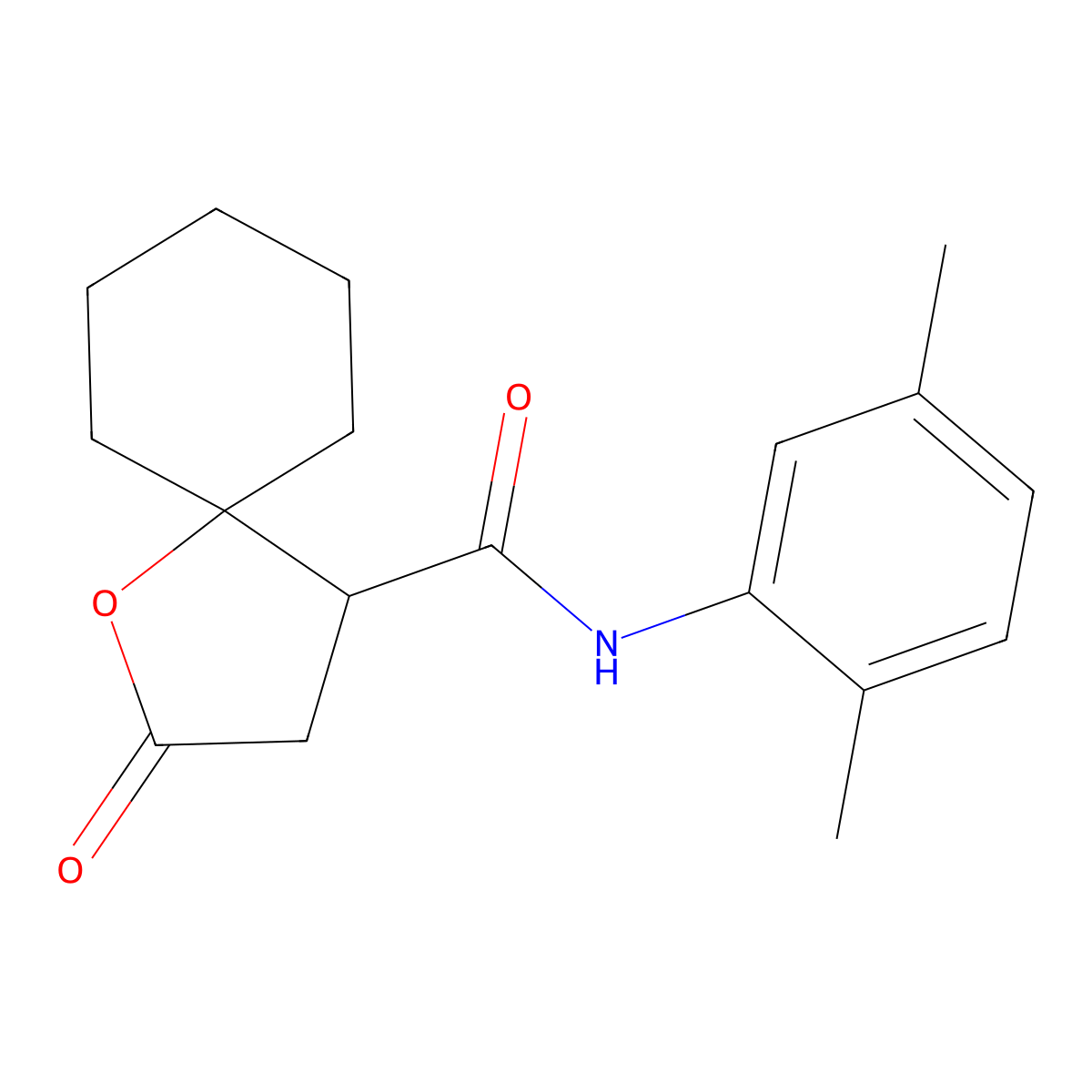 N-(2,5-dimethylphenyl)-2-oxo-1-oxaspiro[4.5]decane-4-carboxamide molecular structure, CAS 433704-70-2