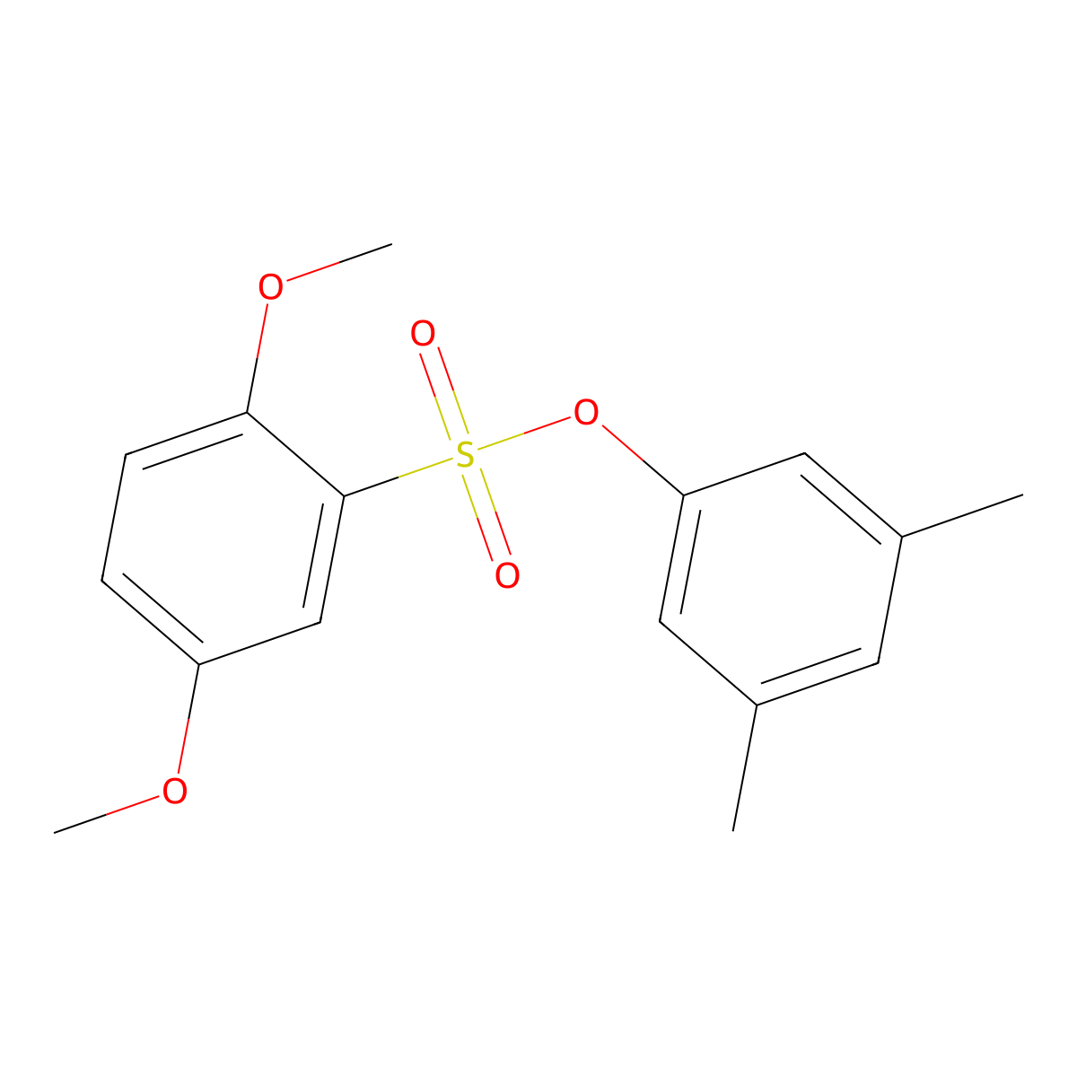 3,5-Dimethylphenyl 2,5-dimethoxybenzenesulfonate molecular structure, CAS 433704-73-5