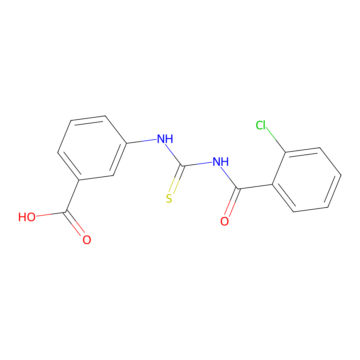 3-({[(2-Chlorophenyl)carbonyl]carbamothioyl}amino)benzoic acid molecular structure, CAS 433704-74-6
