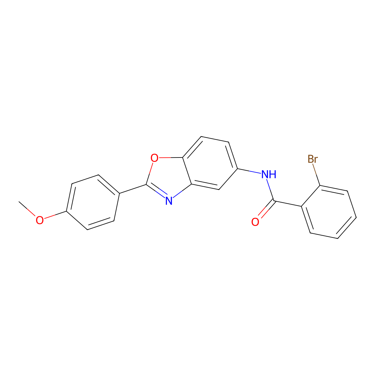 2-bromo-N-[2-(4-methoxyphenyl)-1,3-benzoxazol-5-yl]benzamide molecular structure, CAS 433704-79-1
