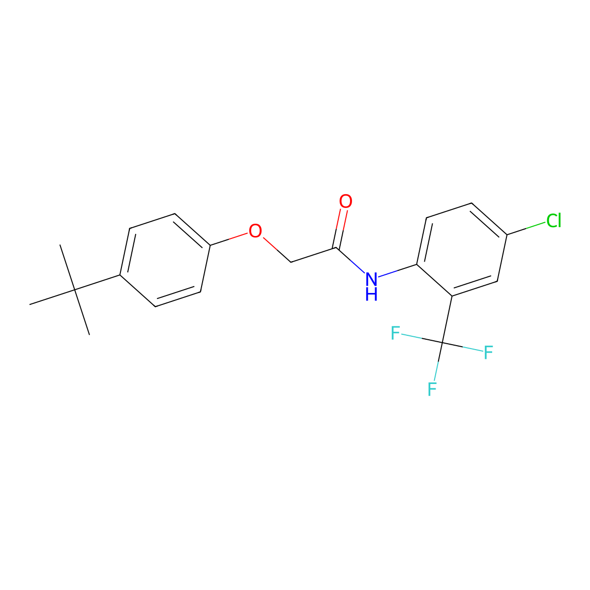 2-(4-tert-butylphenoxy)-N-[4-chloro-2-(trifluoromethyl)phenyl]acetamide molecular structure, CAS 433704-87-1