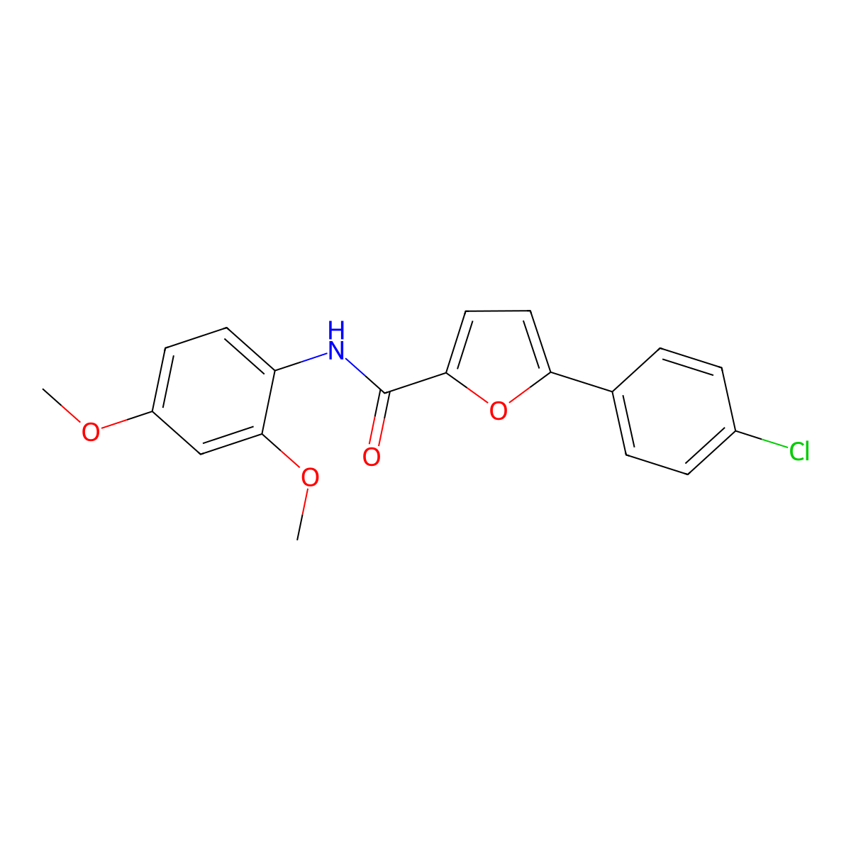 5-(4-chlorophenyl)-N-(2,4-dimethoxyphenyl)furan-2-carboxamide molecular structure, CAS 433705-02-3