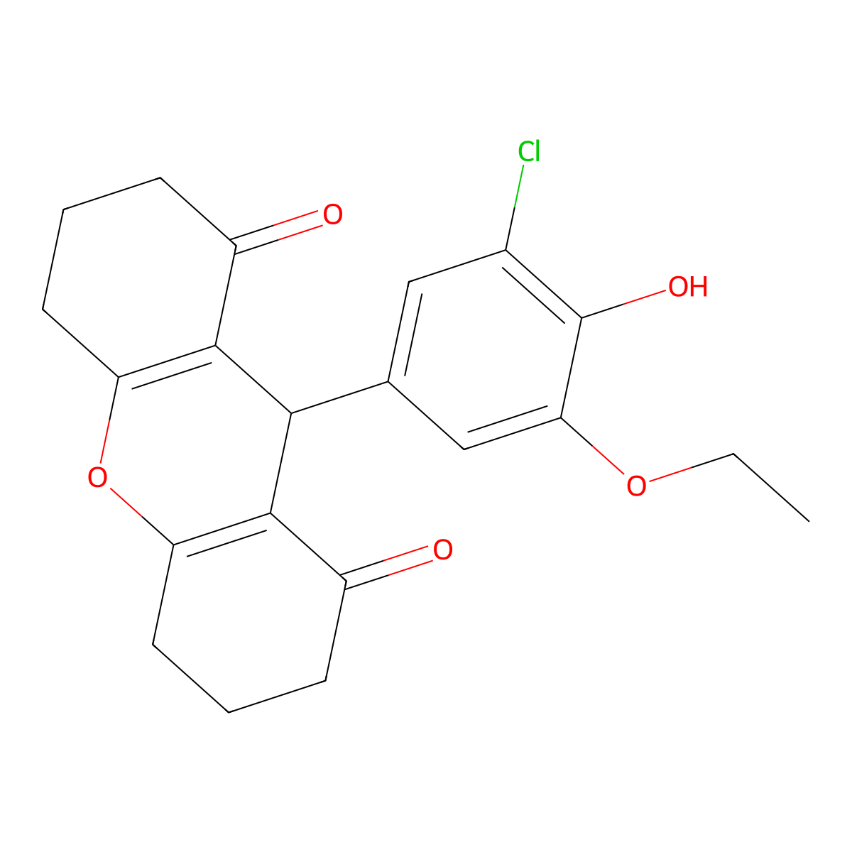 9-(3-chloro-5-ethoxy-4-hydroxyphenyl)-3,4,5,6,7,9-hexahydro-2H-xanthene-1,8-dione molecular structure, CAS 433705-26-1