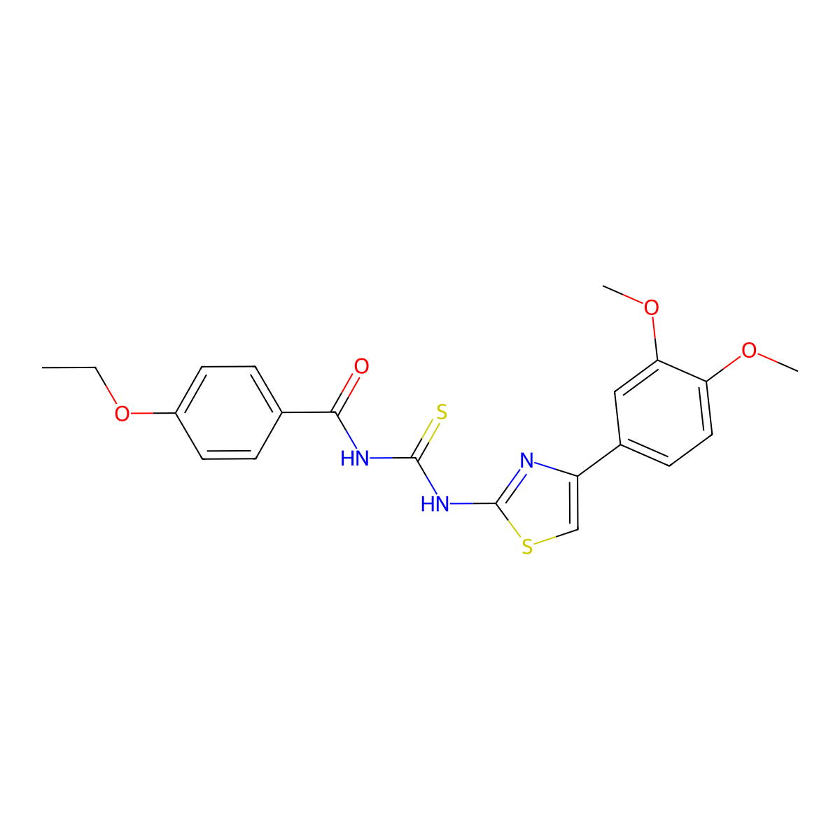 N-[[4-(3,4-dimethoxyphenyl)-1,3-thiazol-2-yl]carbamothioyl]-4-ethoxybenzamide molecular structure, CAS 433705-27-2