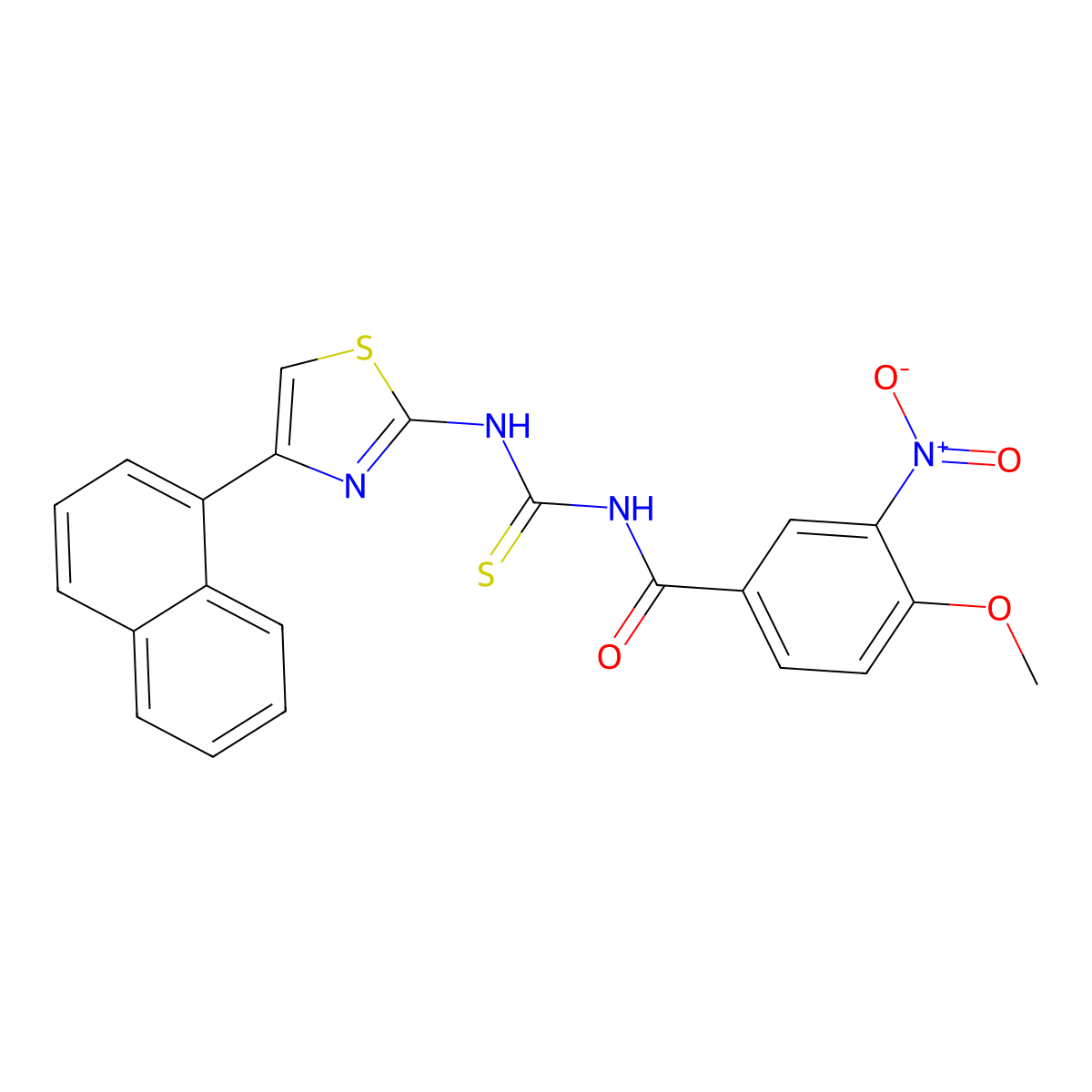 4-methoxy-N-[(4-naphthalen-1-yl-1,3-thiazol-2-yl)carbamothioyl]-3-nitrobenzamide molecular structure, CAS 433705-33-0