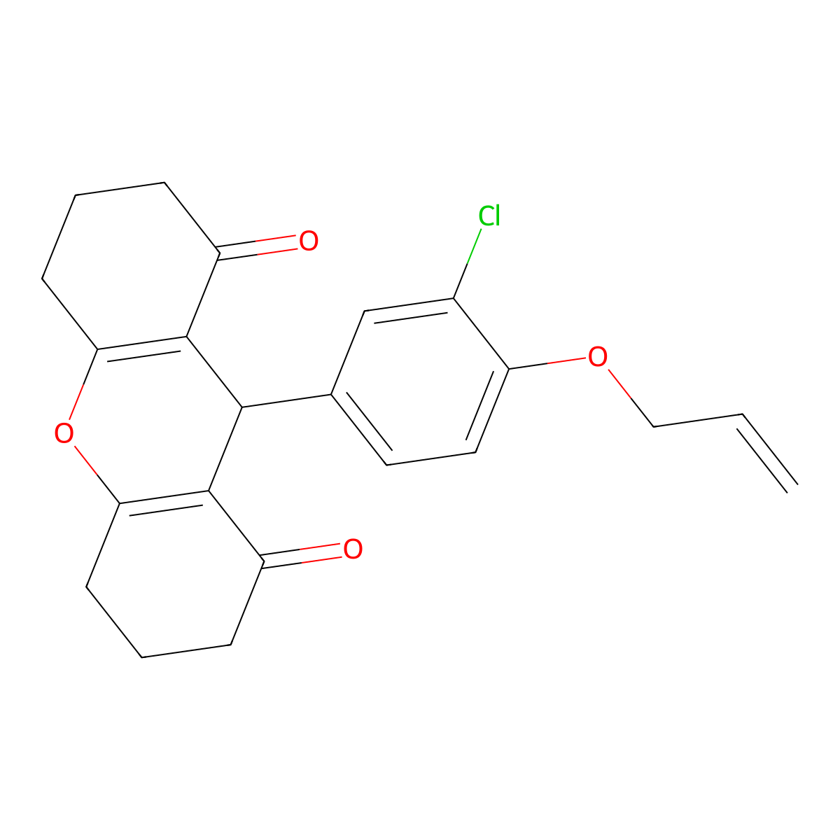 9-(3-chloro-4-prop-2-enoxyphenyl)-3,4,5,6,7,9-hexahydro-2H-xanthene-1,8-dione molecular structure, CAS 433705-36-3