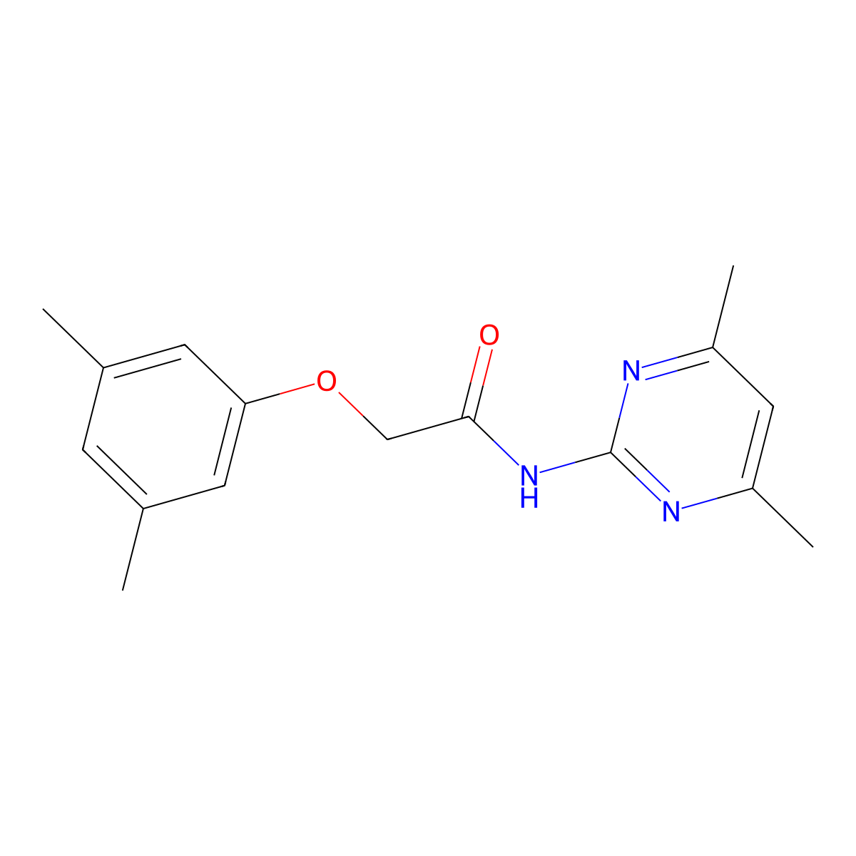 2-(3,5-dimethylphenoxy)-N-(4,6-dimethylpyrimidin-2-yl)acetamide molecular structure, CAS 433705-39-6