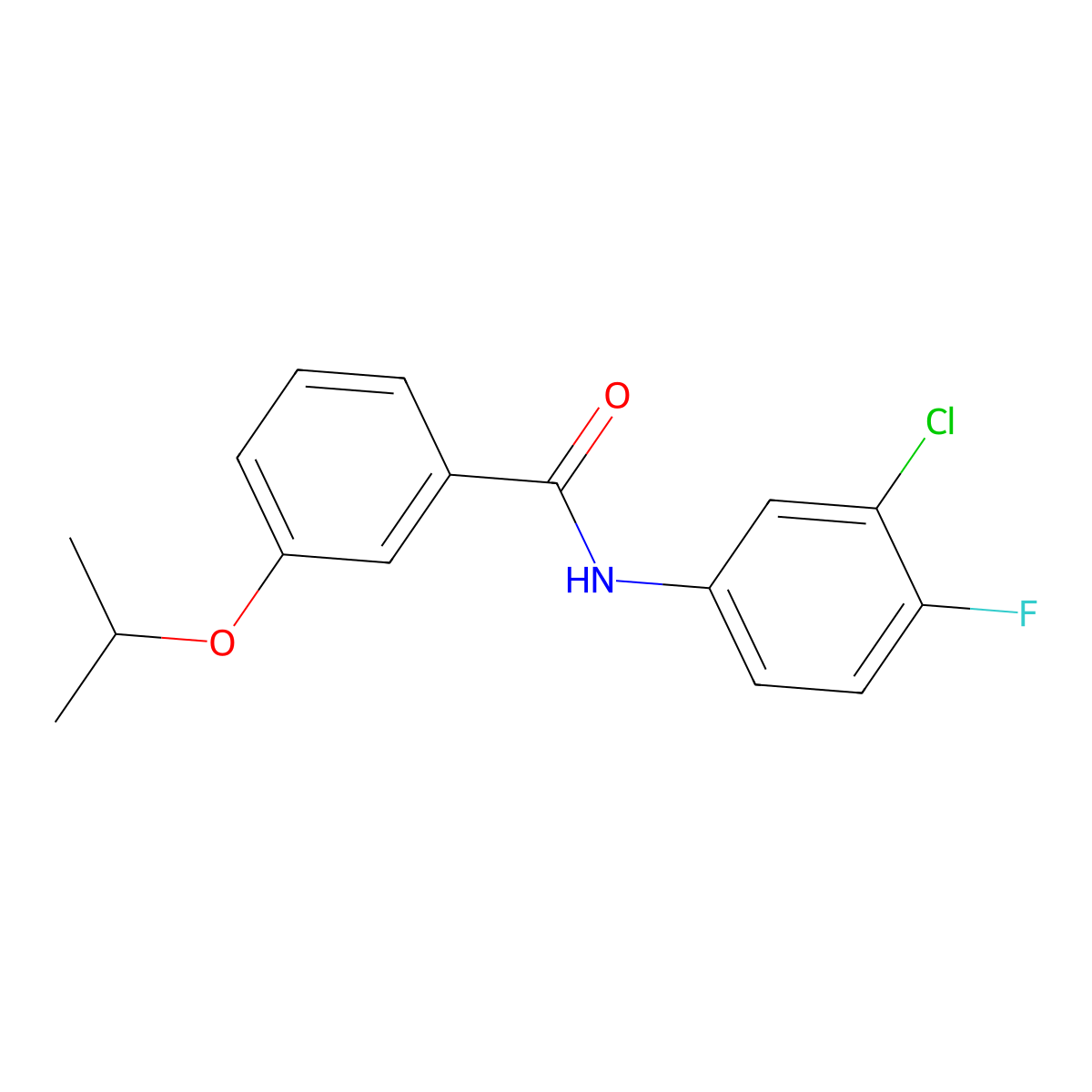 N-(3-chloro-4-fluorophenyl)-3-propan-2-yloxybenzamide molecular structure, CAS 433705-55-6